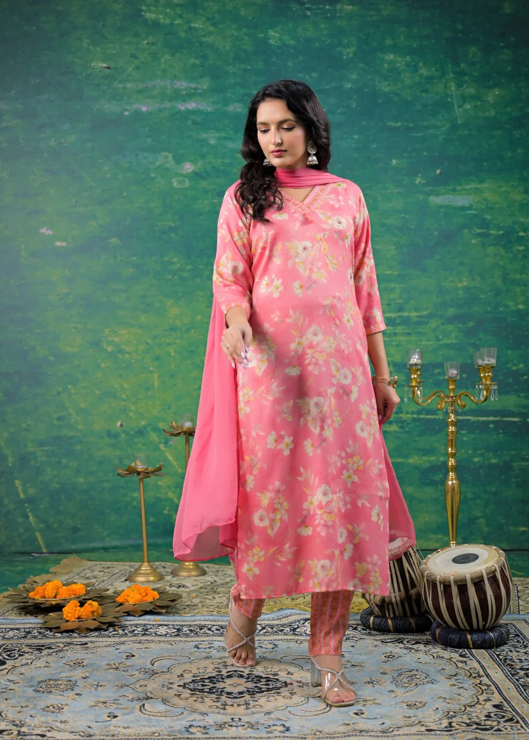 Shanti Floss Printed Work Suit Set - Image 6