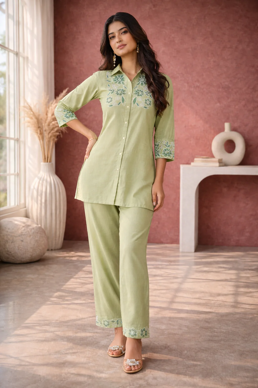 Sharad fern embroidery co-ord set - Image 2