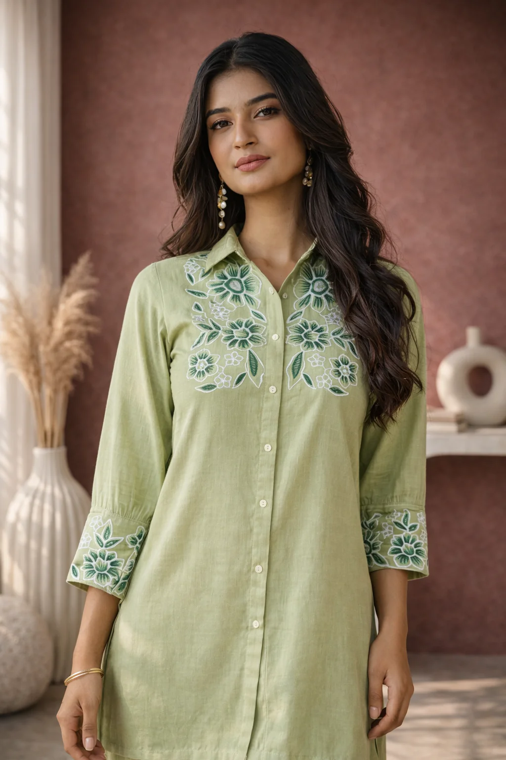 Sharad fern embroidery co-ord set - Image 4