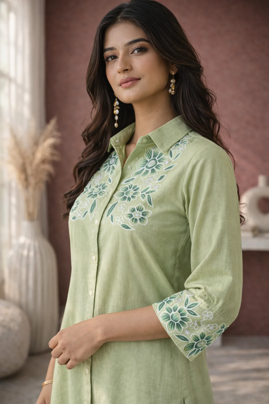 Sharad fern embroidery co-ord set - Image 5