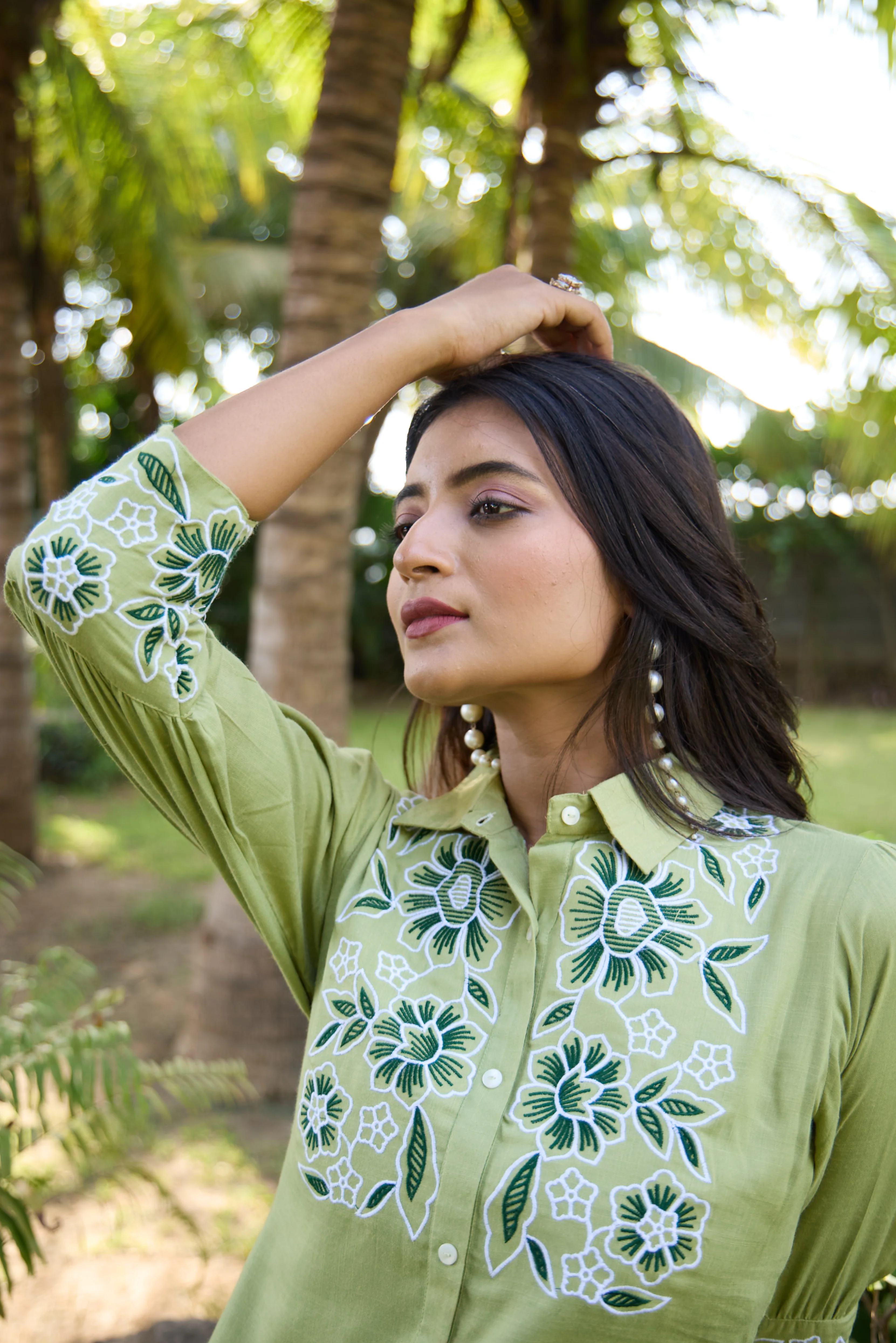 Sharad fern embroidery co-ord set - Image 9