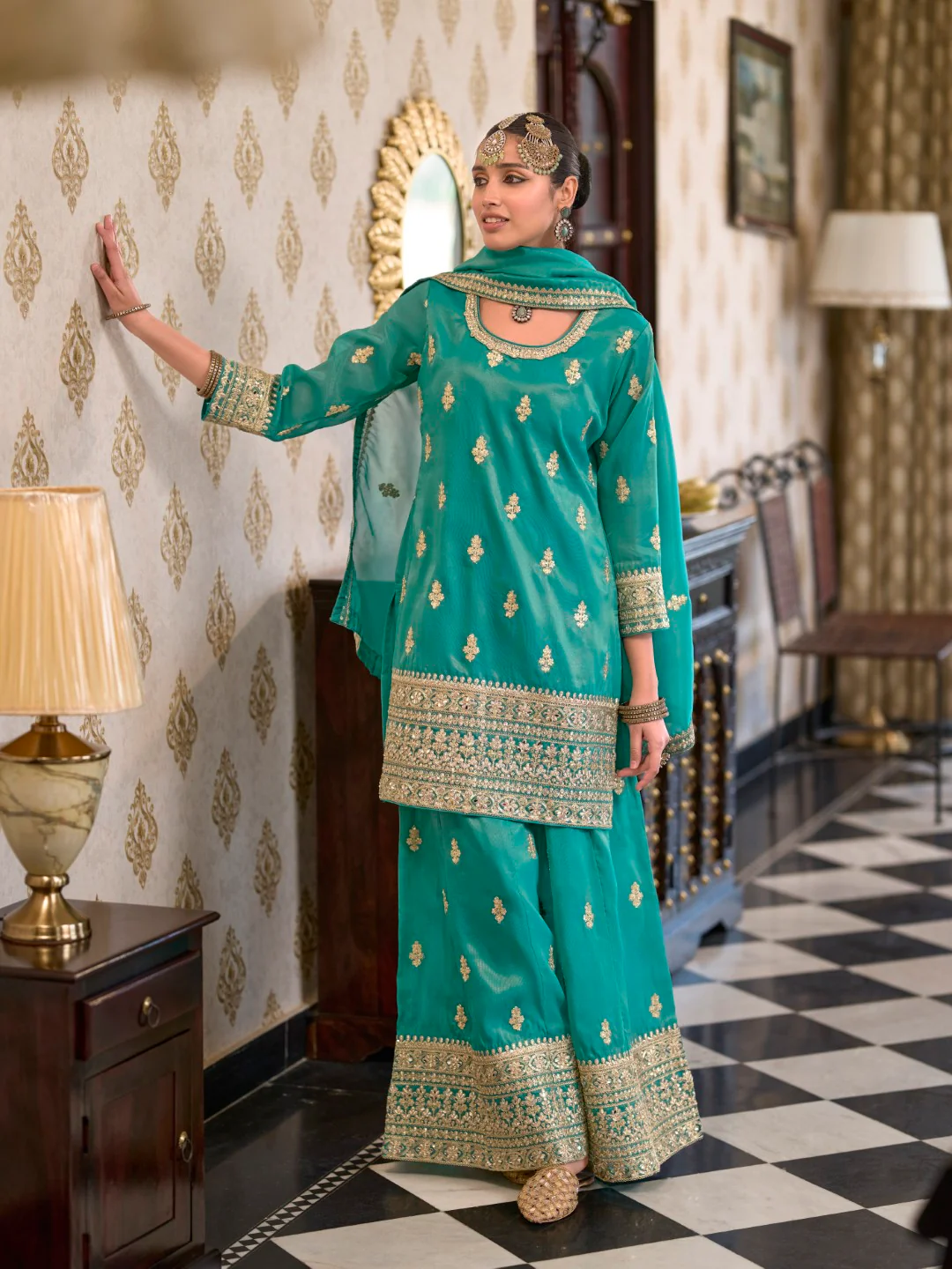 Ashtami fern full work premium suit set - Image 6