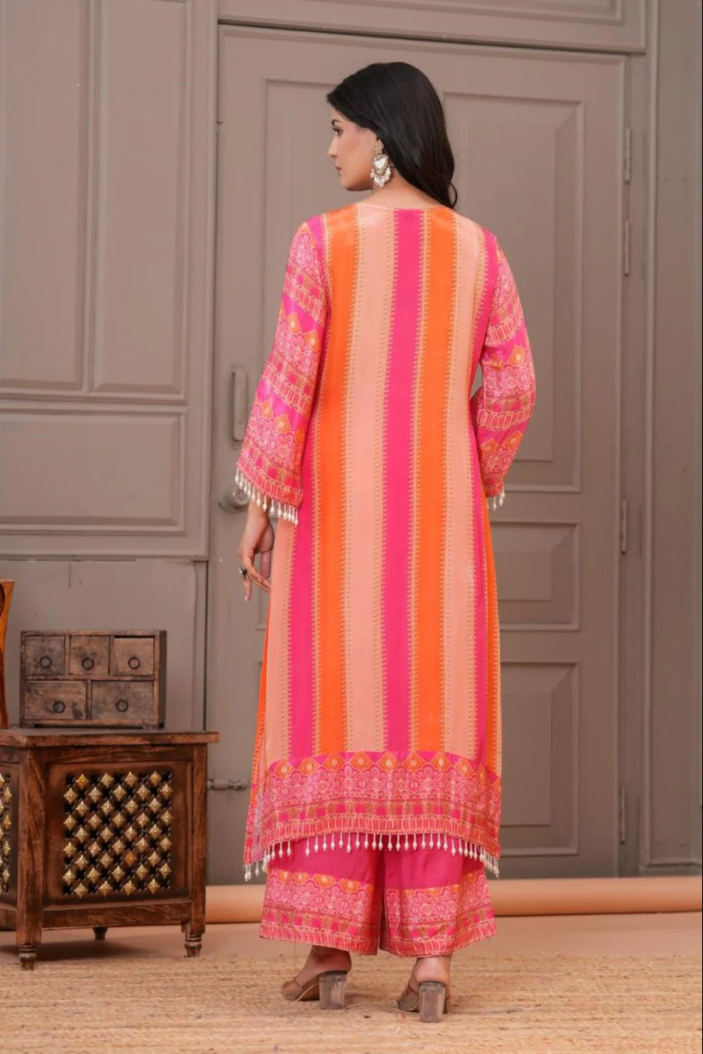 Jayti Candy Work Printed Kurta Pant Set - Image 3