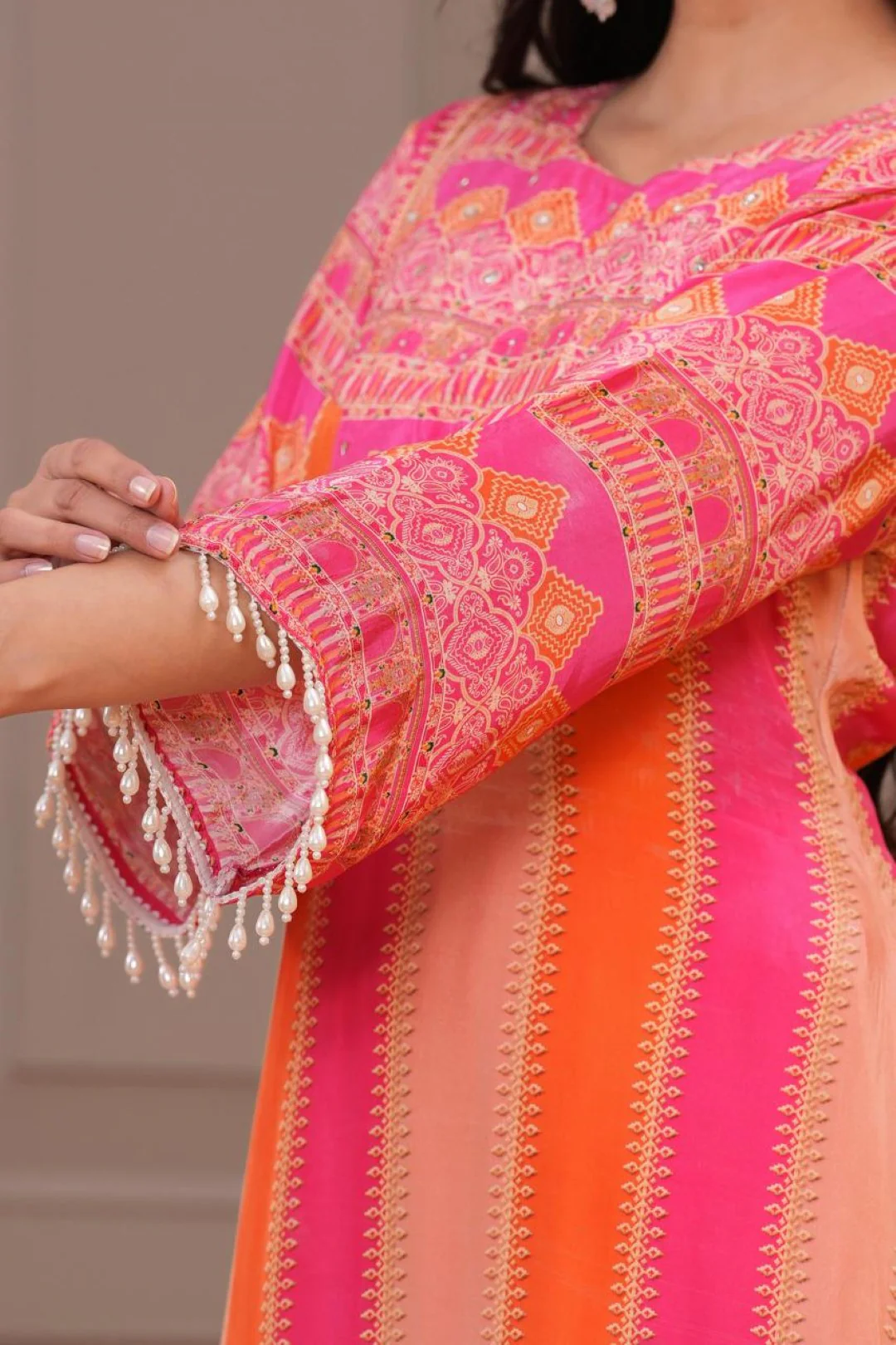 Jayti Candy Work Printed Kurta Pant Set - Image 7