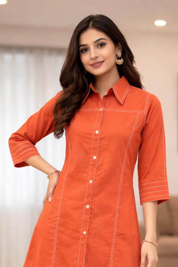 Akshara Apricot Cotton Co-ord Set - Image 2