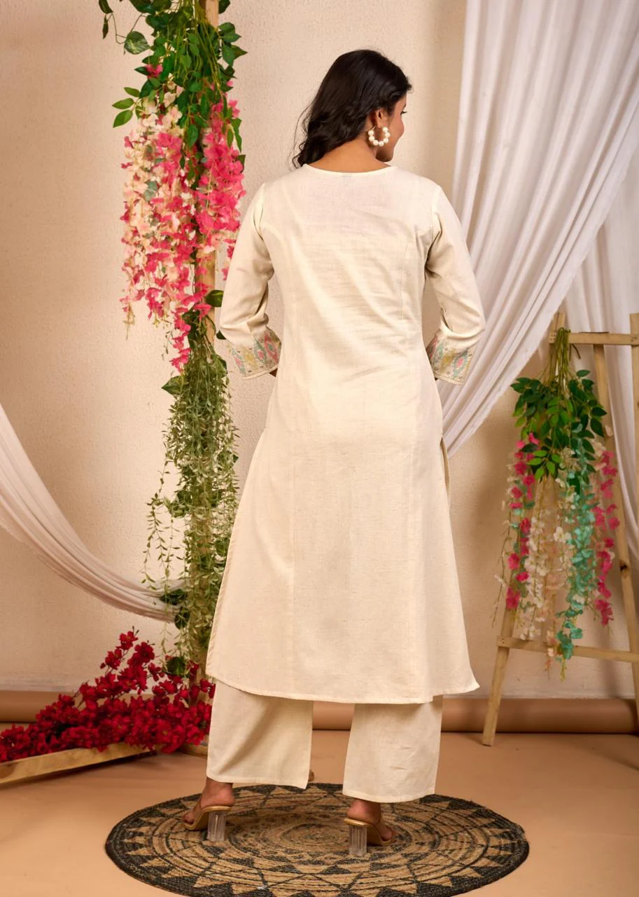 Rajhans Vanilla Cotton Co-ord Set - Image 3