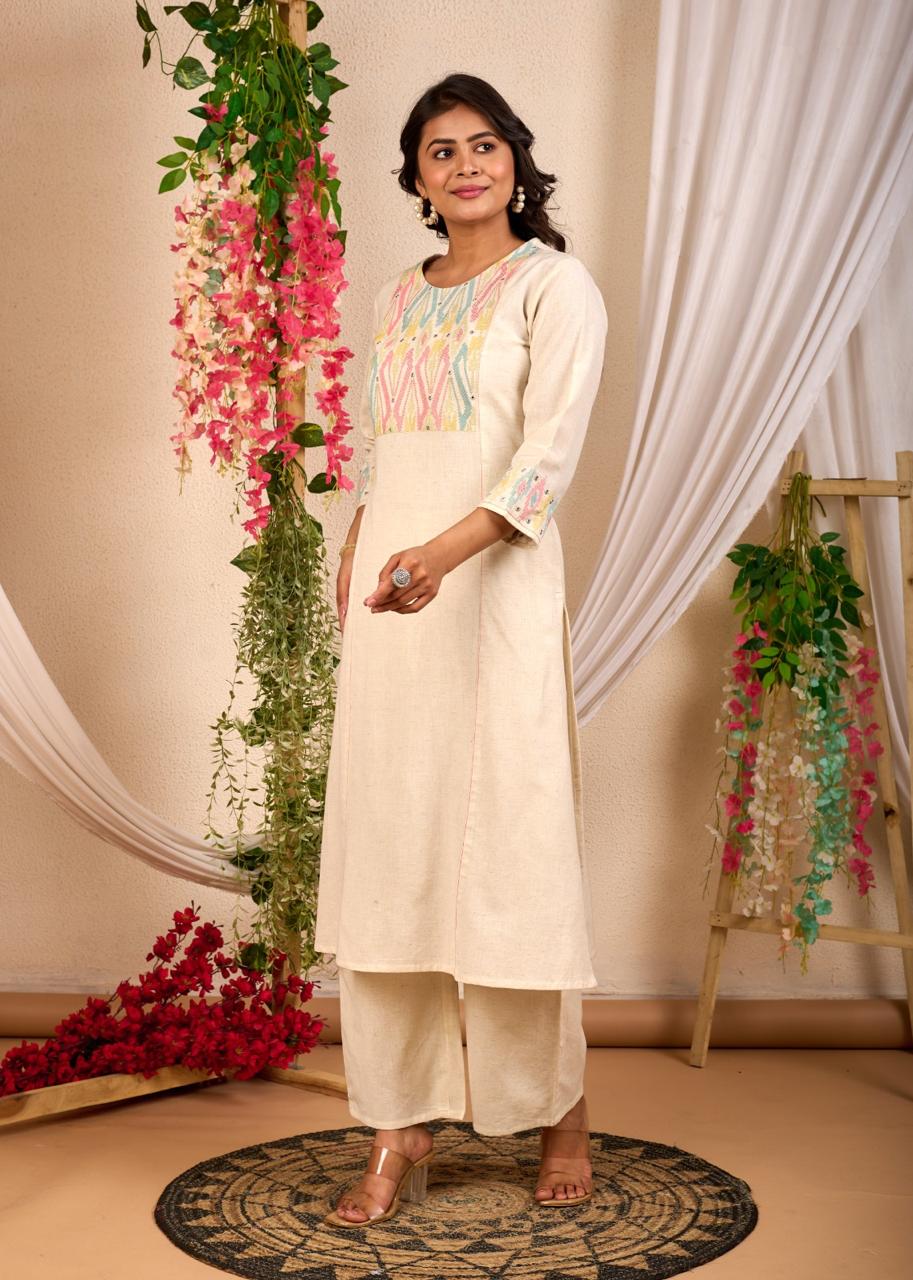 Rajhans Vanilla Cotton Co-ord Set - Image 5