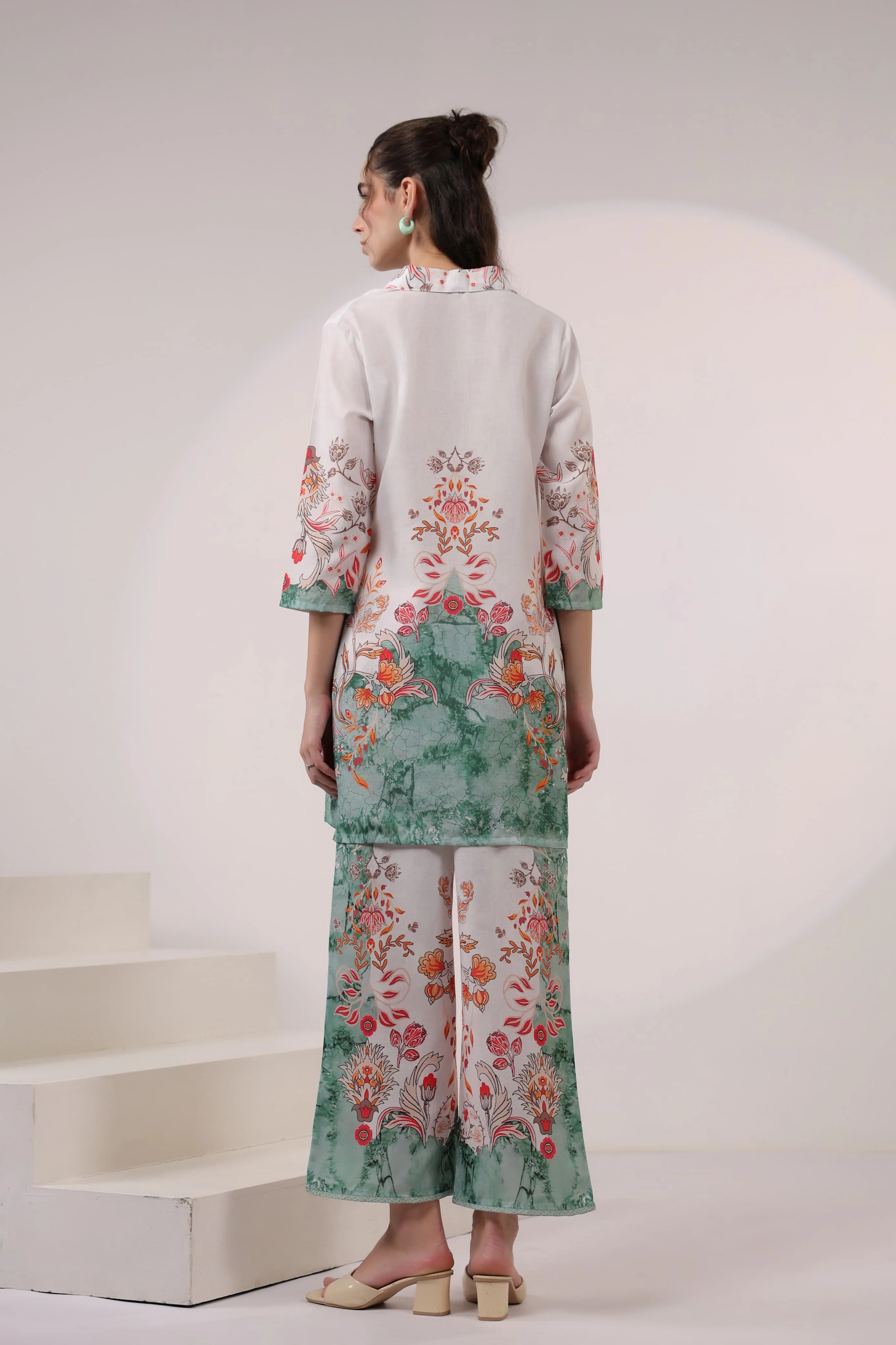 Kara Pine Linen Printed Co-ord set - Image 3
