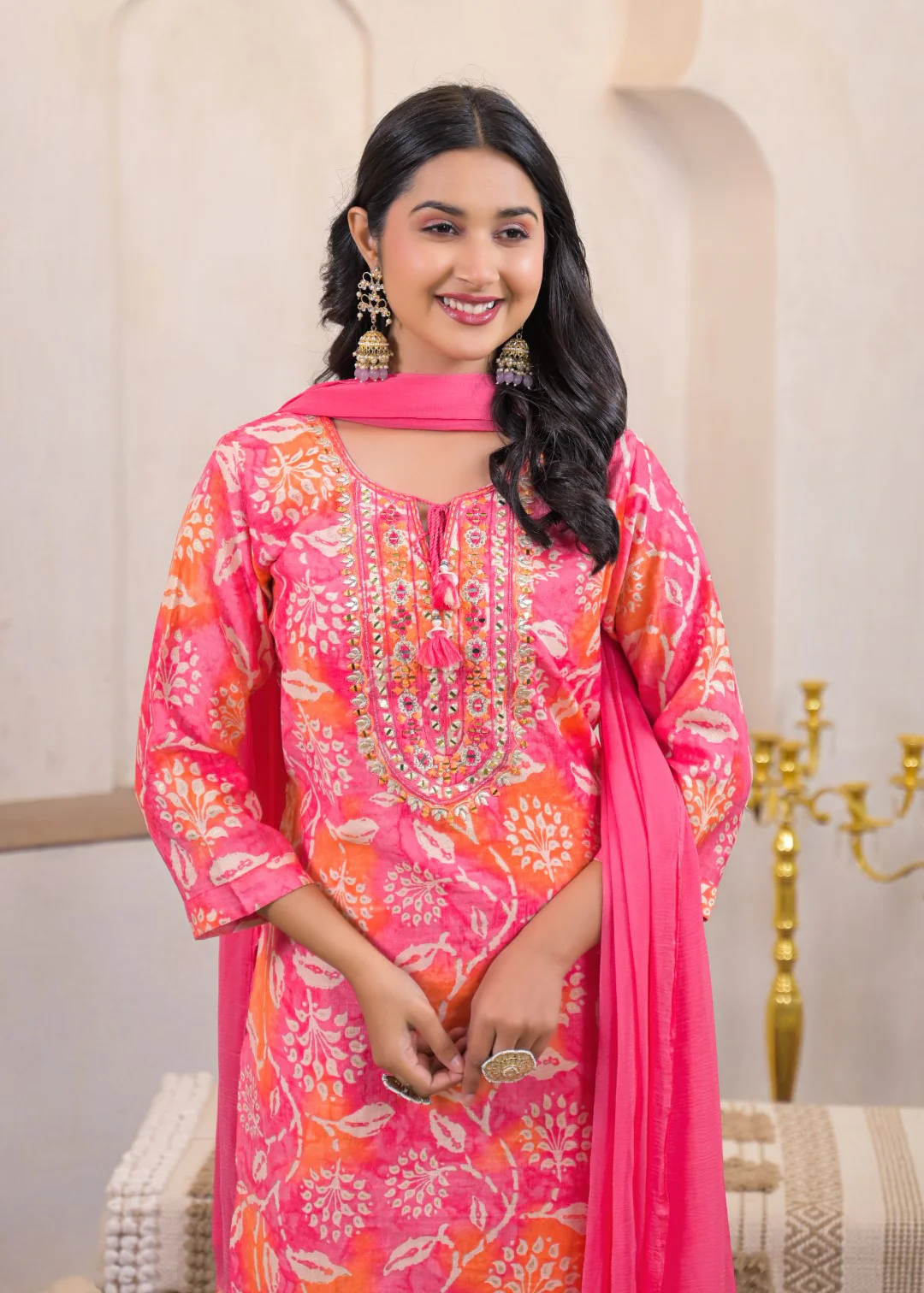 Shanti Rouge Printed Work Suit Set - Image 2