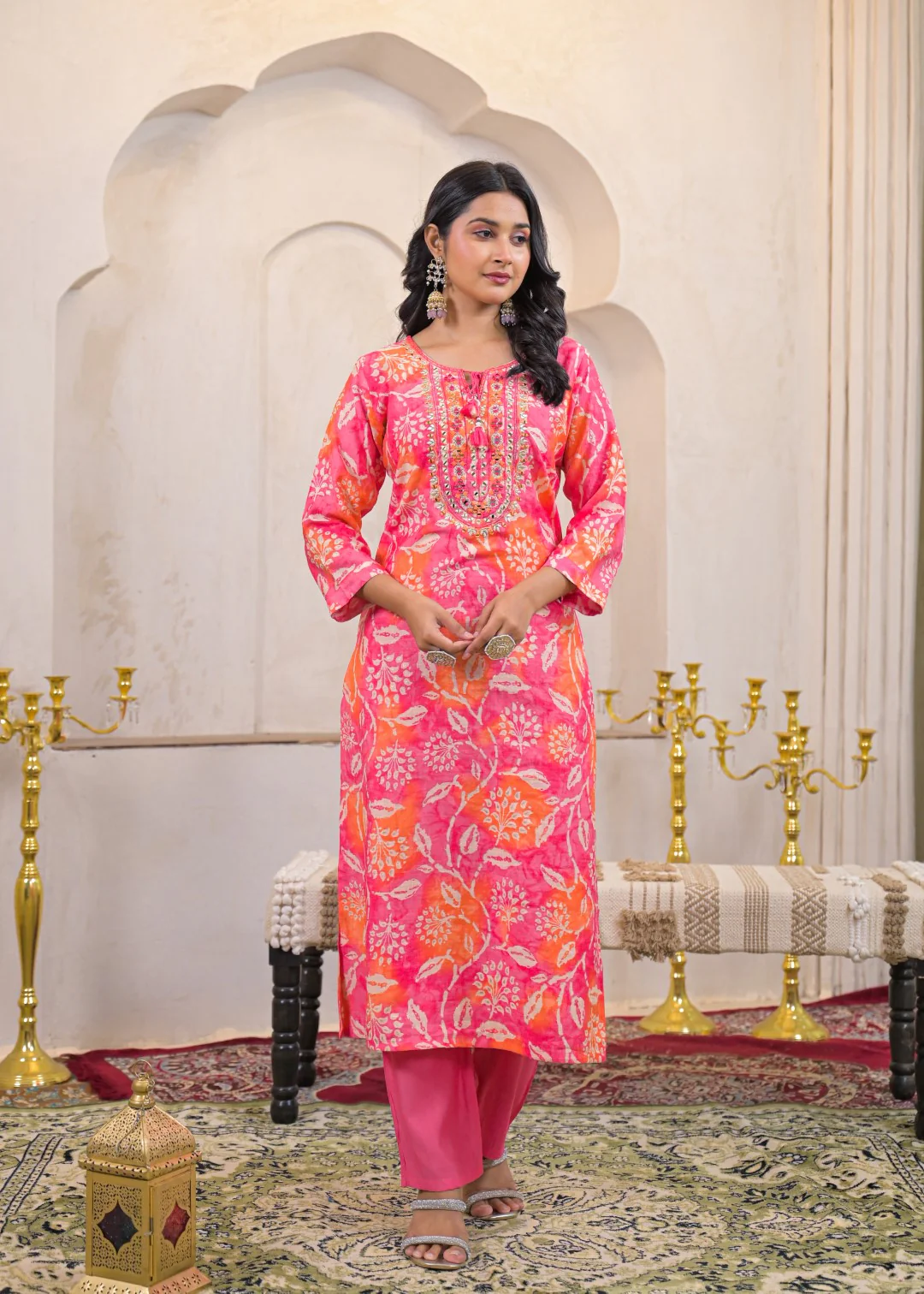 Shanti Rouge Printed Work Suit Set - Image 3