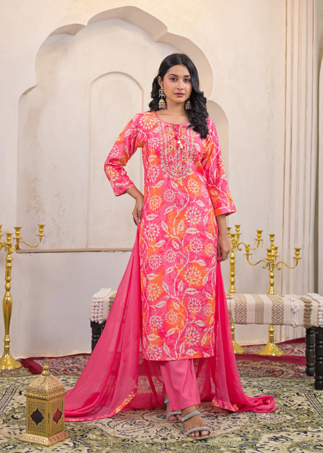 Shanti Rouge Printed Work Suit Set - Image 4