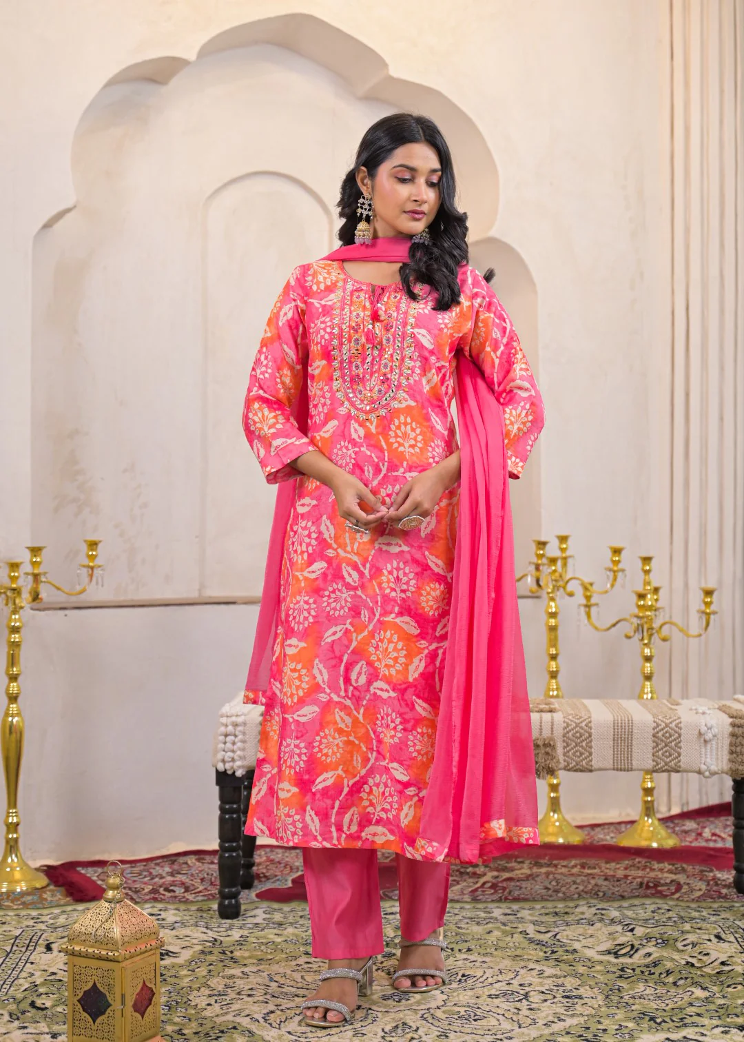 Shanti Rouge Printed Work Suit Set - Image 5