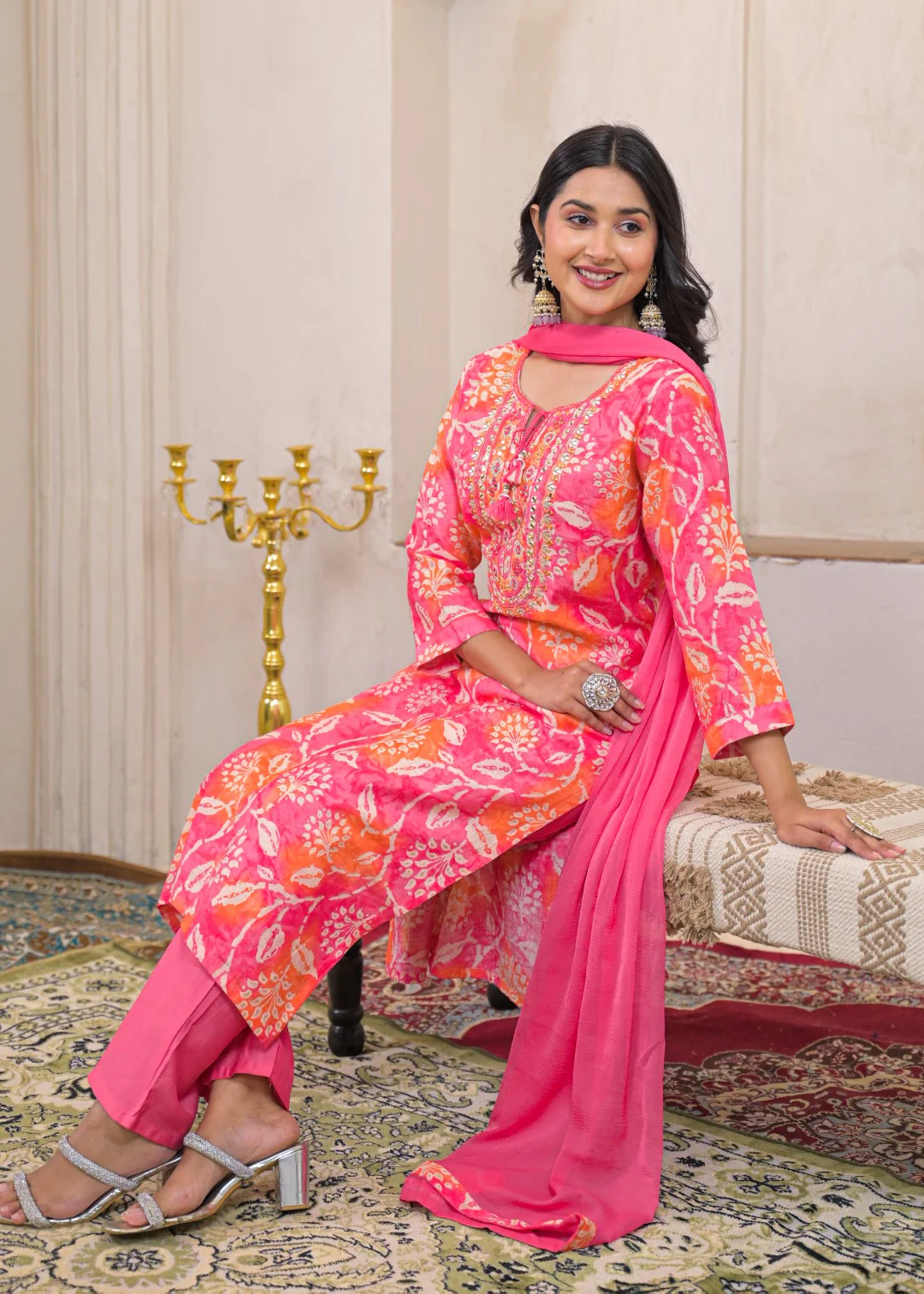Shanti Rouge Printed Work Suit Set - Image 7