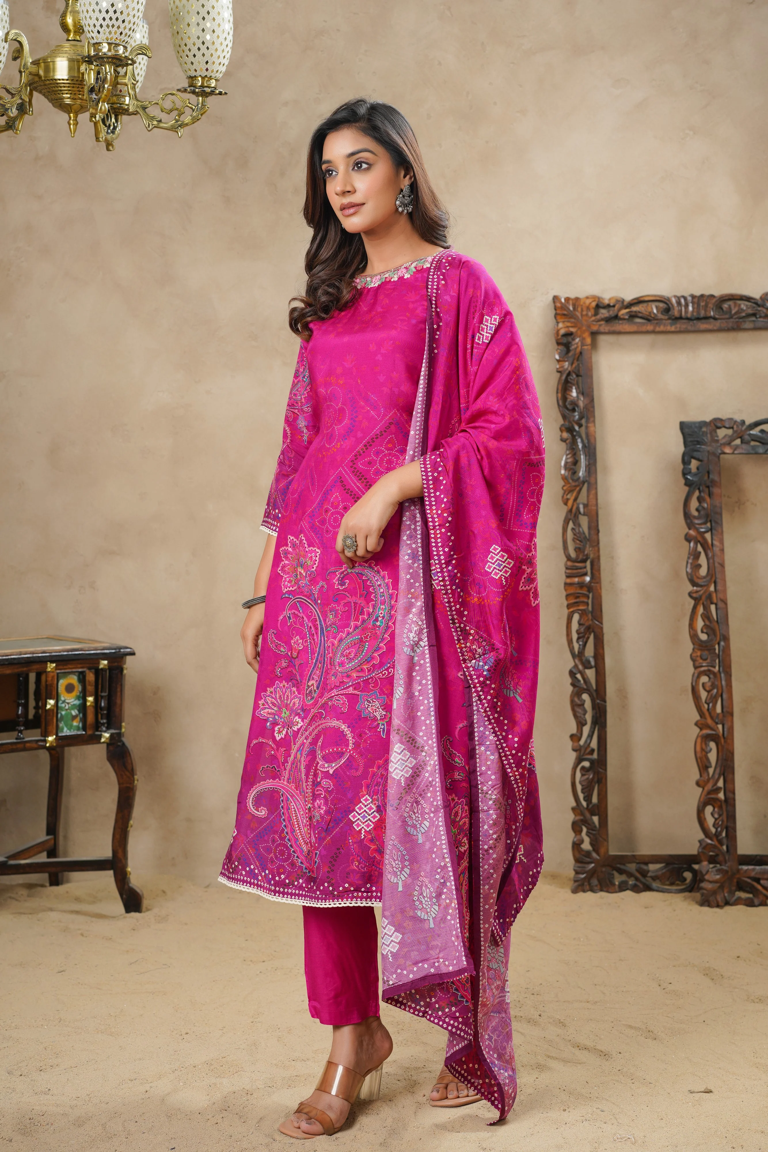 Rabha Rosy Printed Suit Set - Image 3