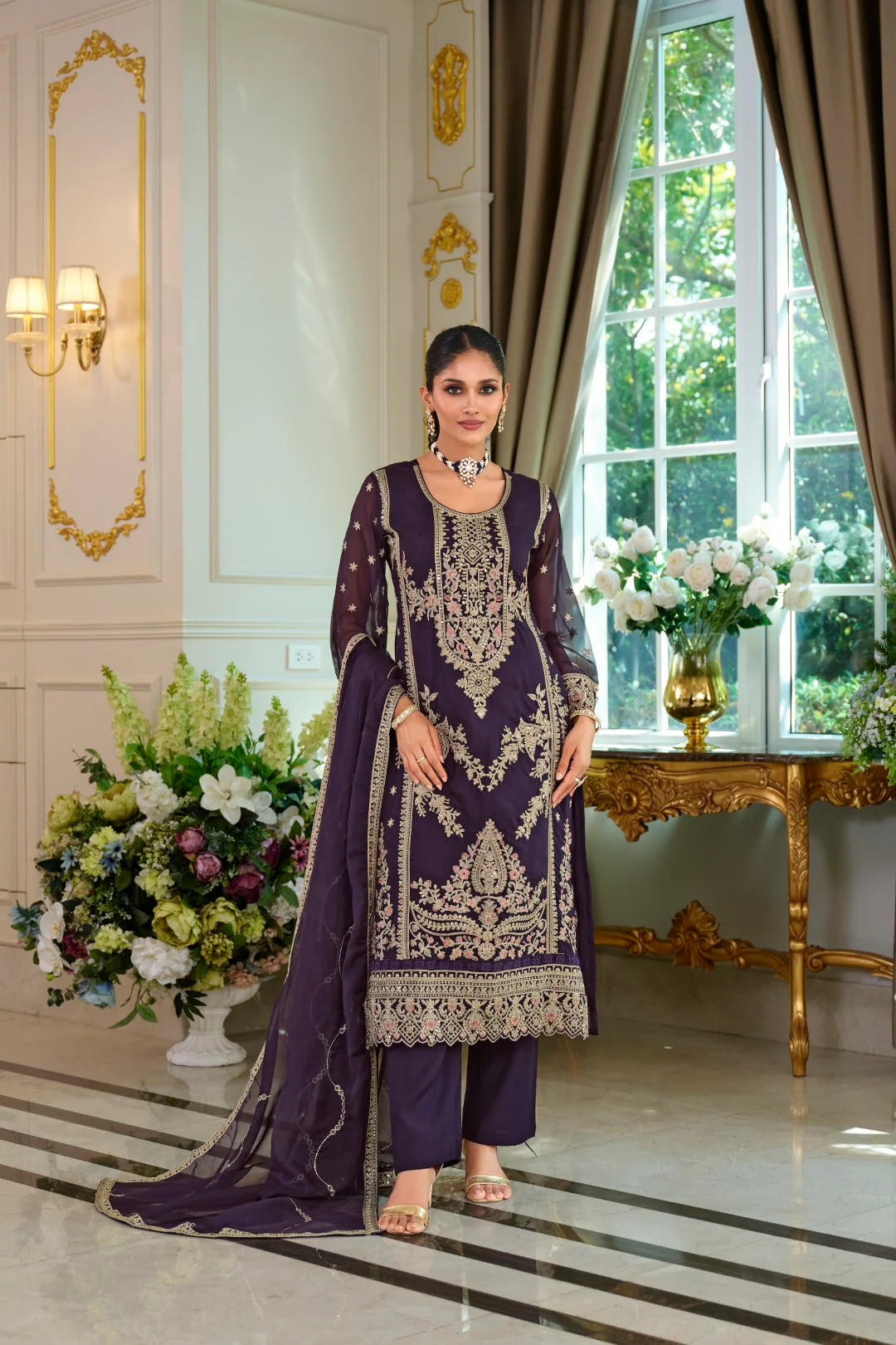 Ramneek orchid full work suit set - Image 4