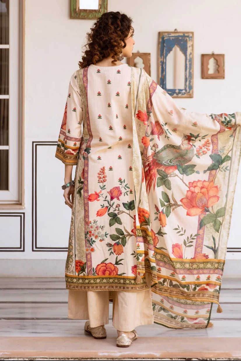 Karen bisque floral suit set - Image 3