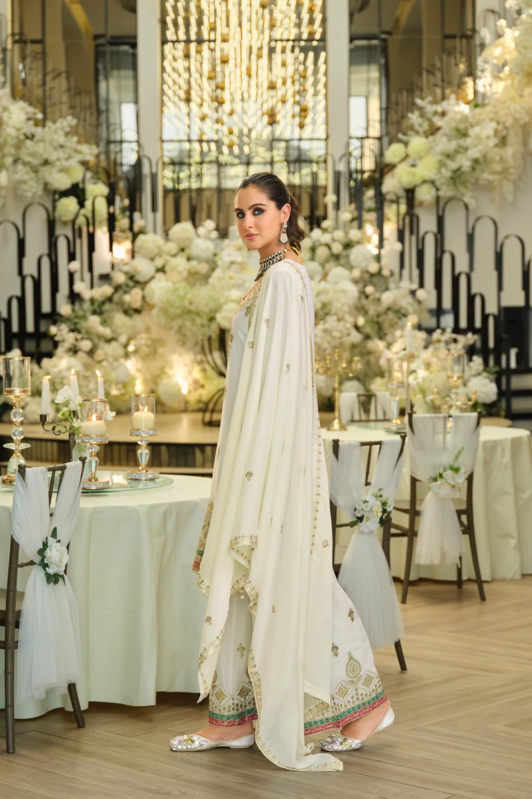 Areesa Daisy Full Work Gharara Suit Set - Image 7