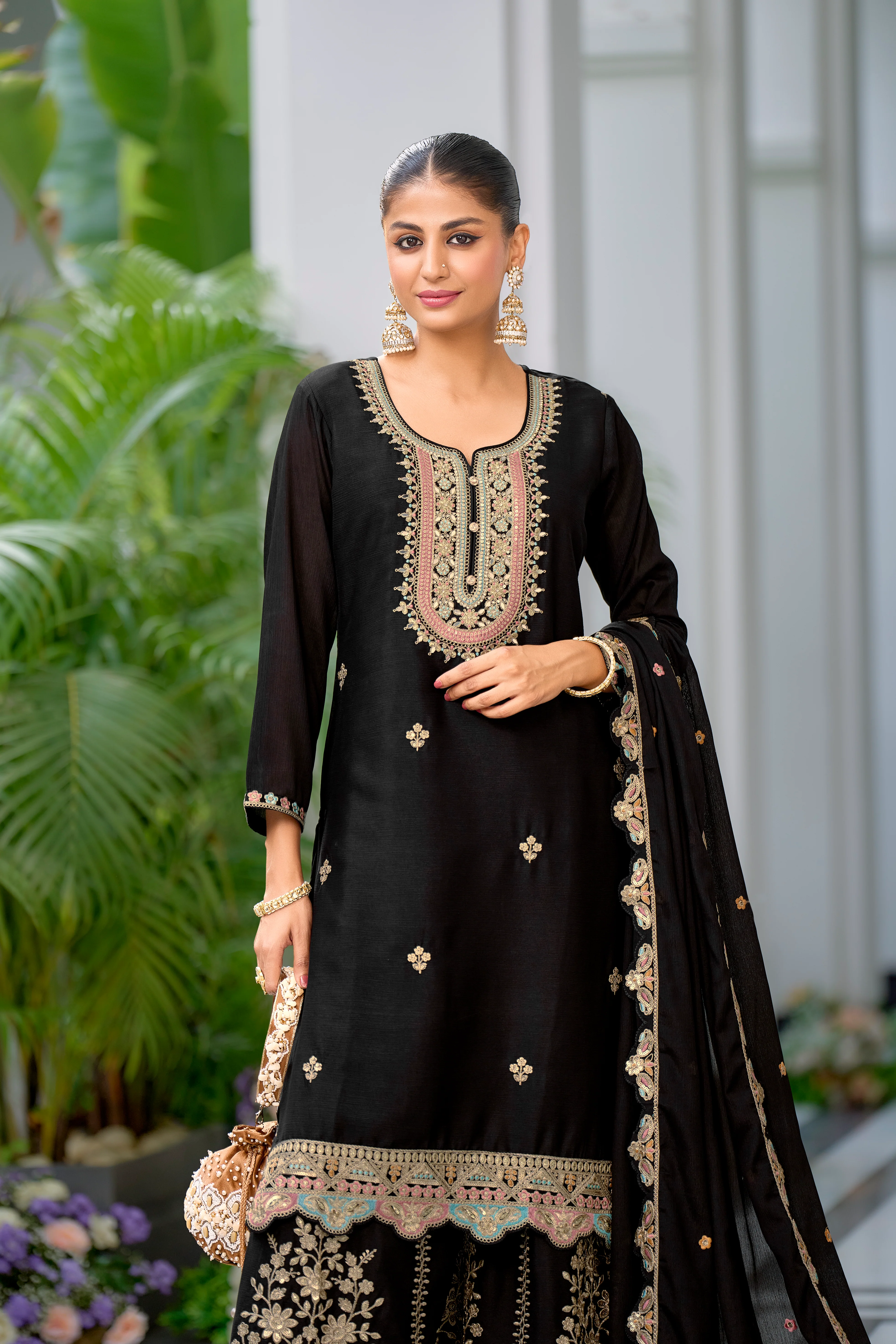 Farukh Onyx Full Work gharara Suit Set - Image 2