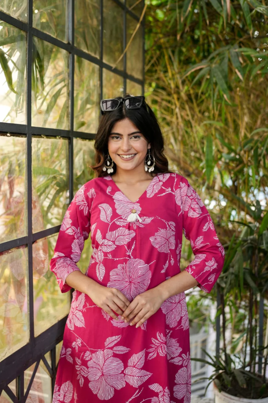 Iti Rose Printed Cotton Co-ord Set - Image 2