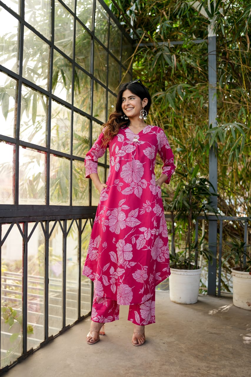 Iti Rose Printed Cotton Co-ord Set - Image 4