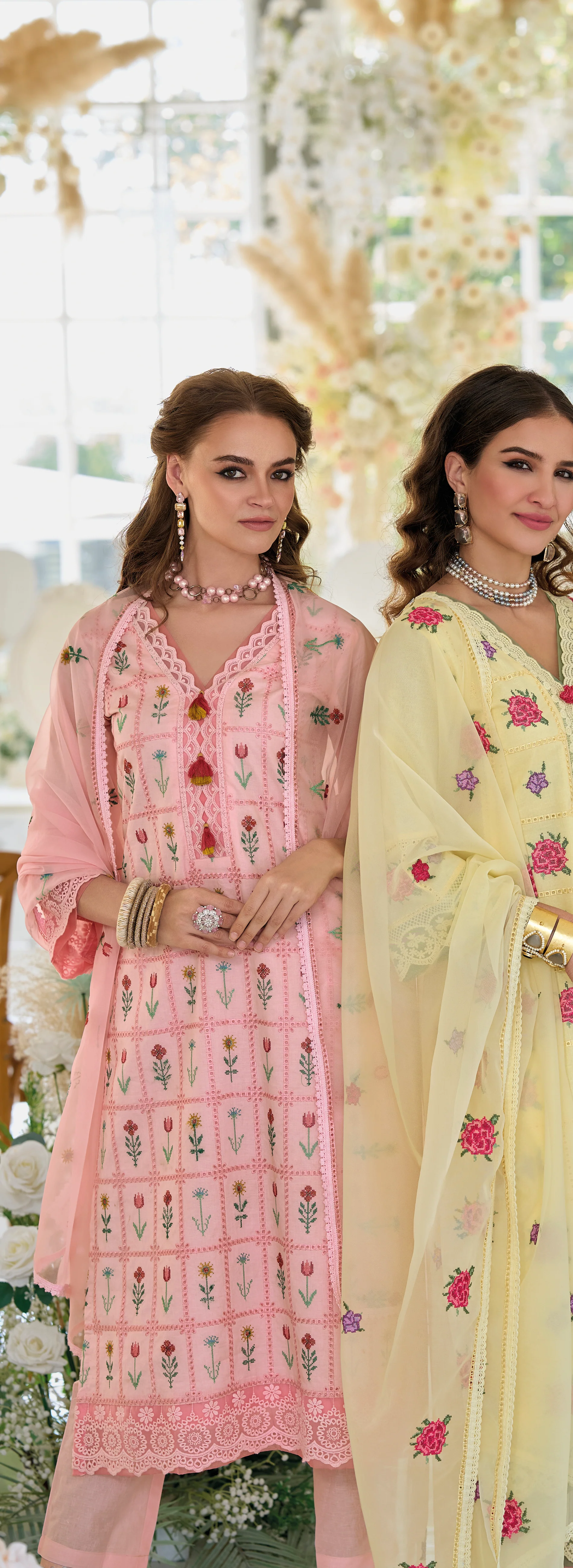 Sargam Lime Embroidery Cotton Suit Set - Image 3