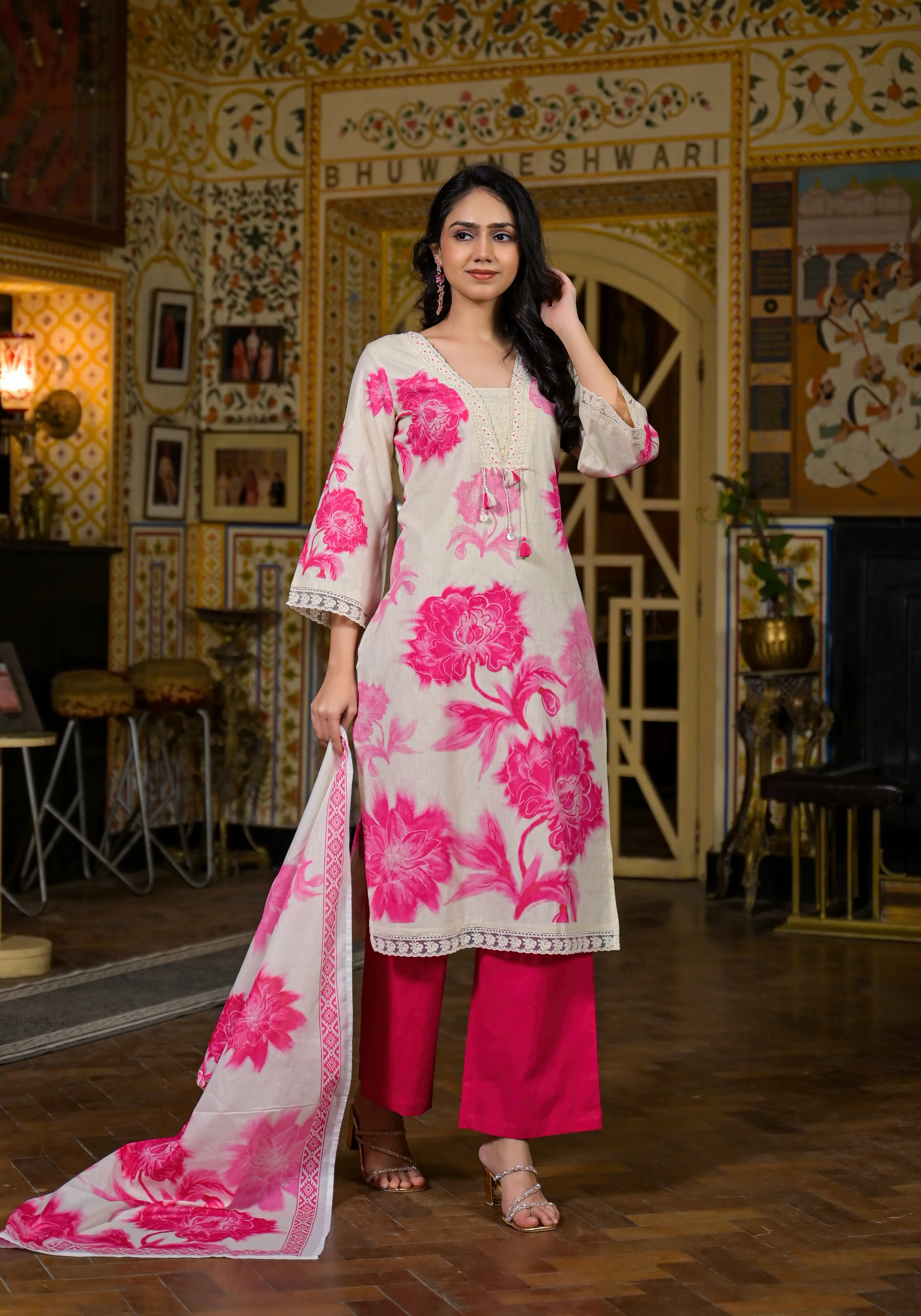 Punita Rose Pure Cotton Suit Set - Image 3