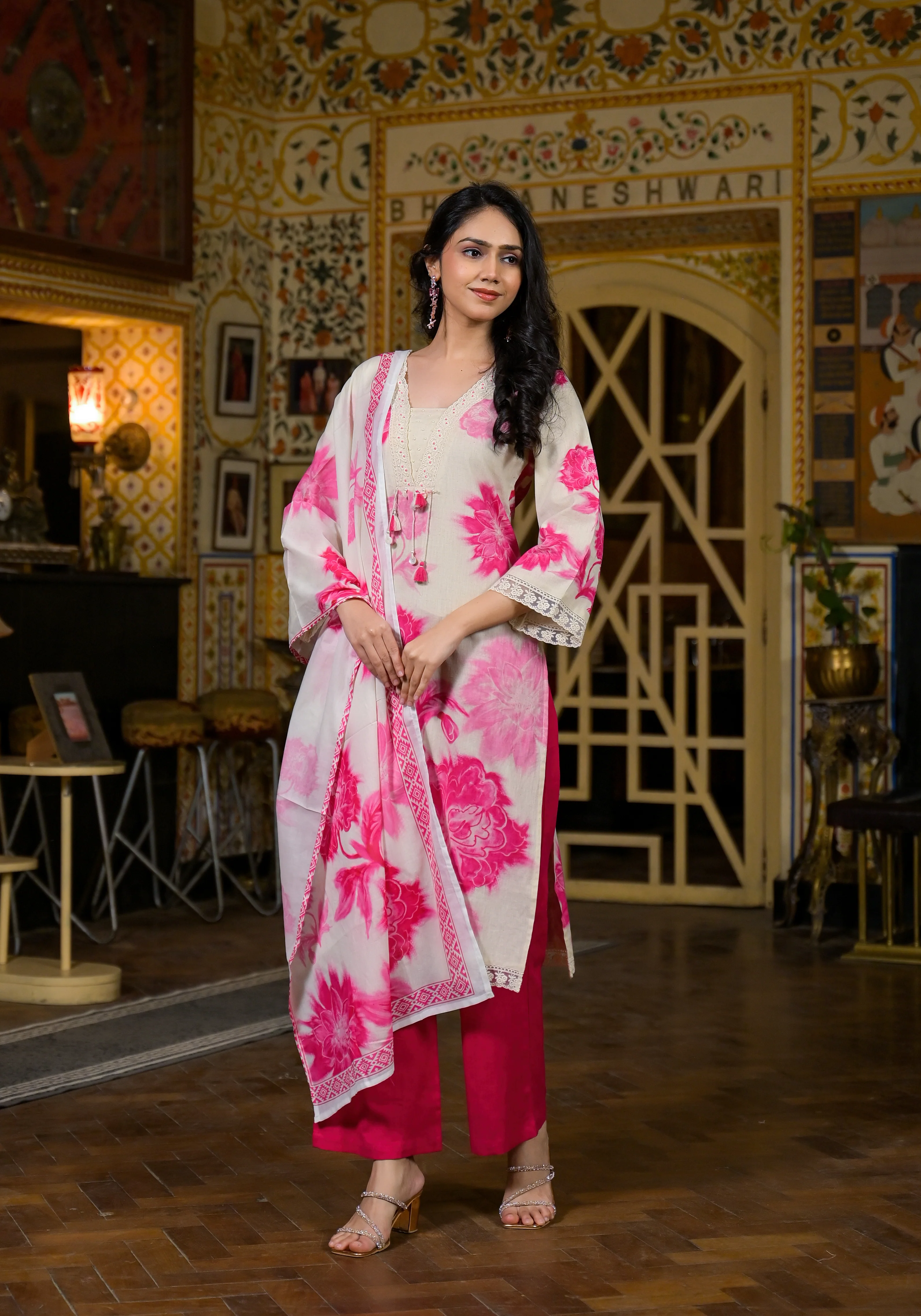 Punita Rose Pure Cotton Suit Set - Image 7