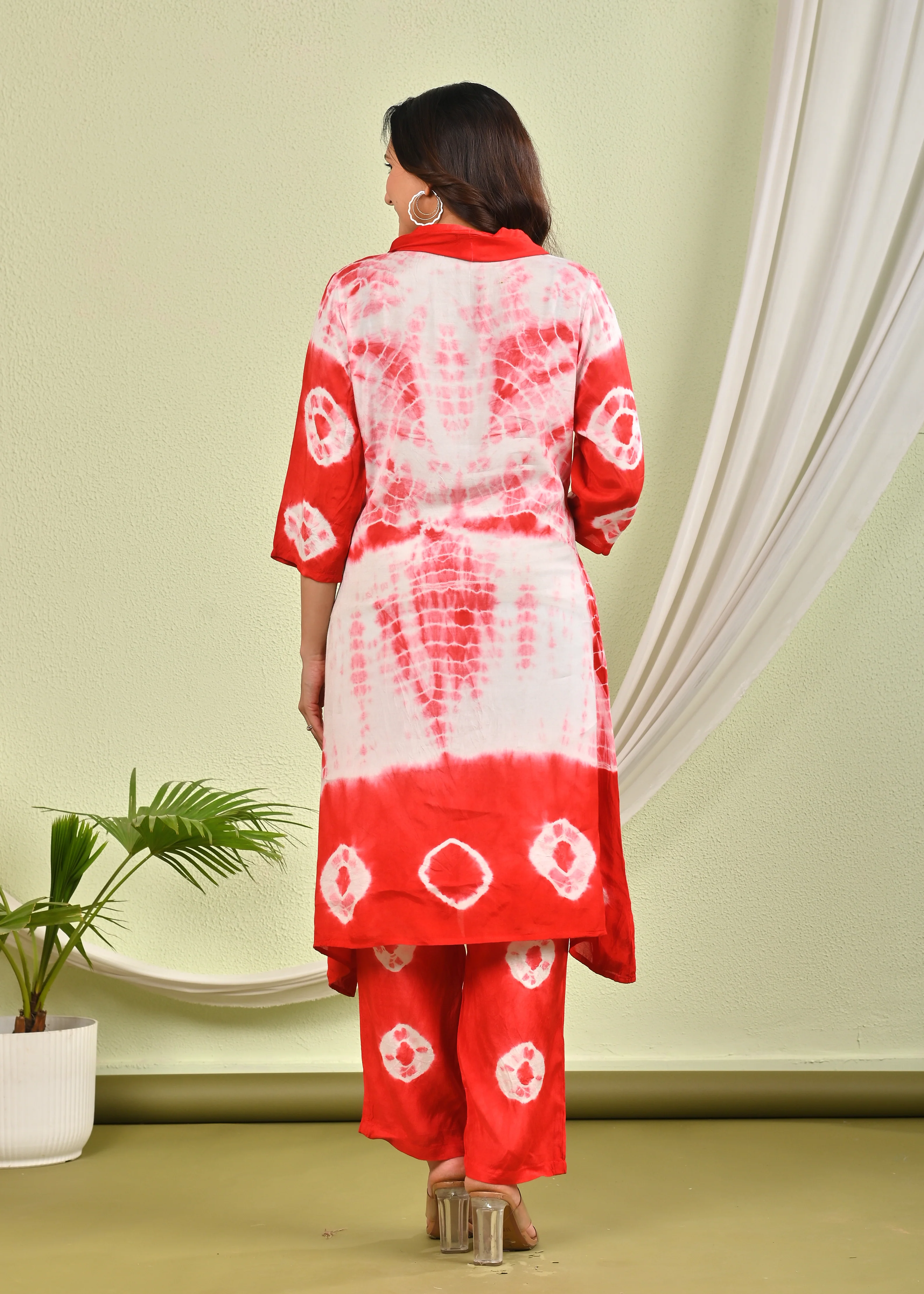 SANA CRIMSON SHIBORI COTTON CO-ORD SET - Image 3