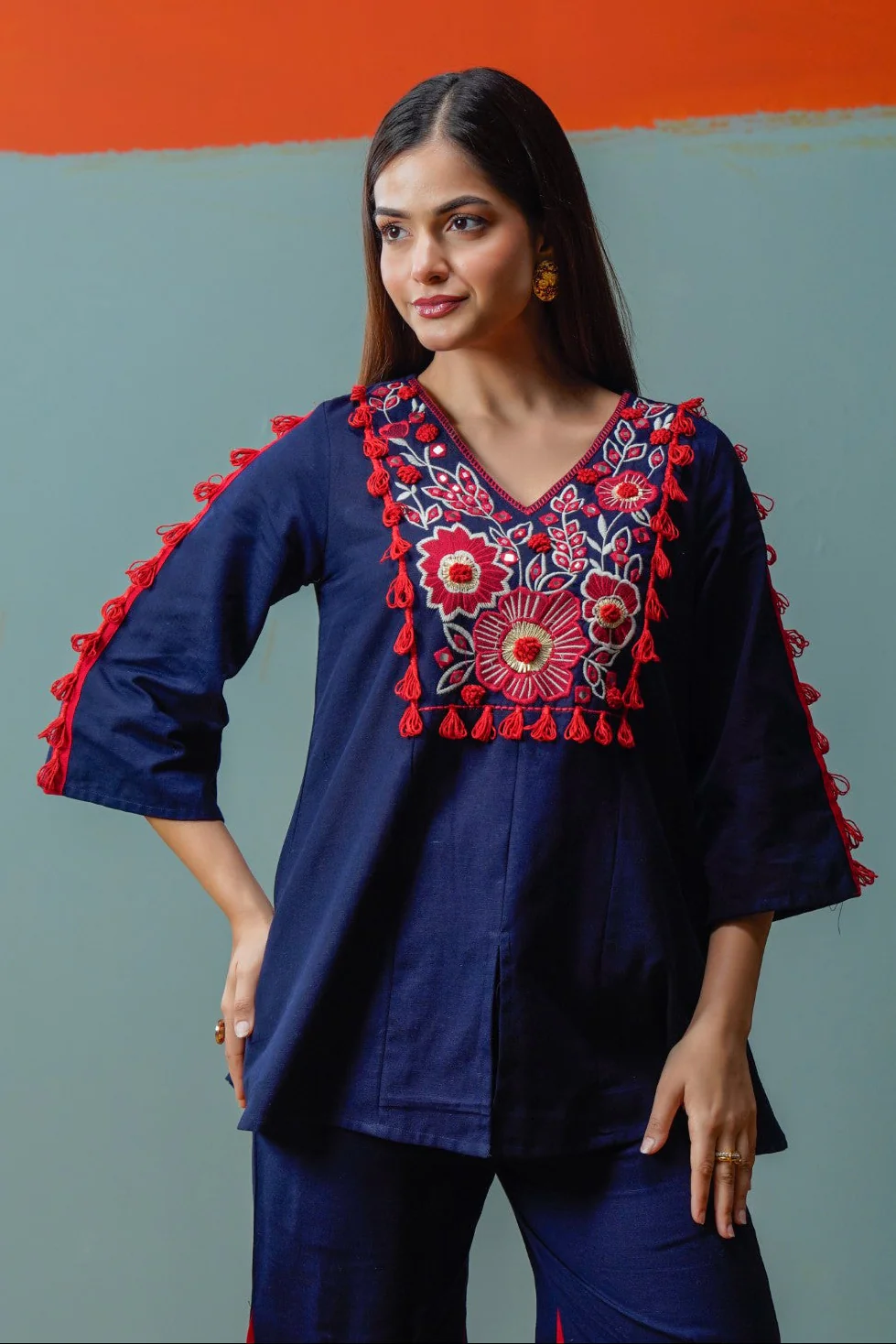 Tatva Azure Cotton Co-ord Set - Image 2