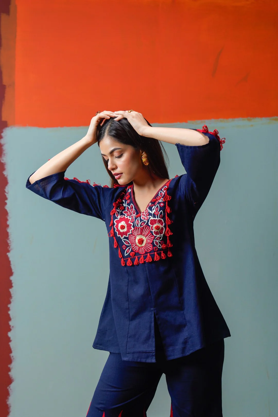 Tatva Azure Cotton Co-ord Set - Image 7