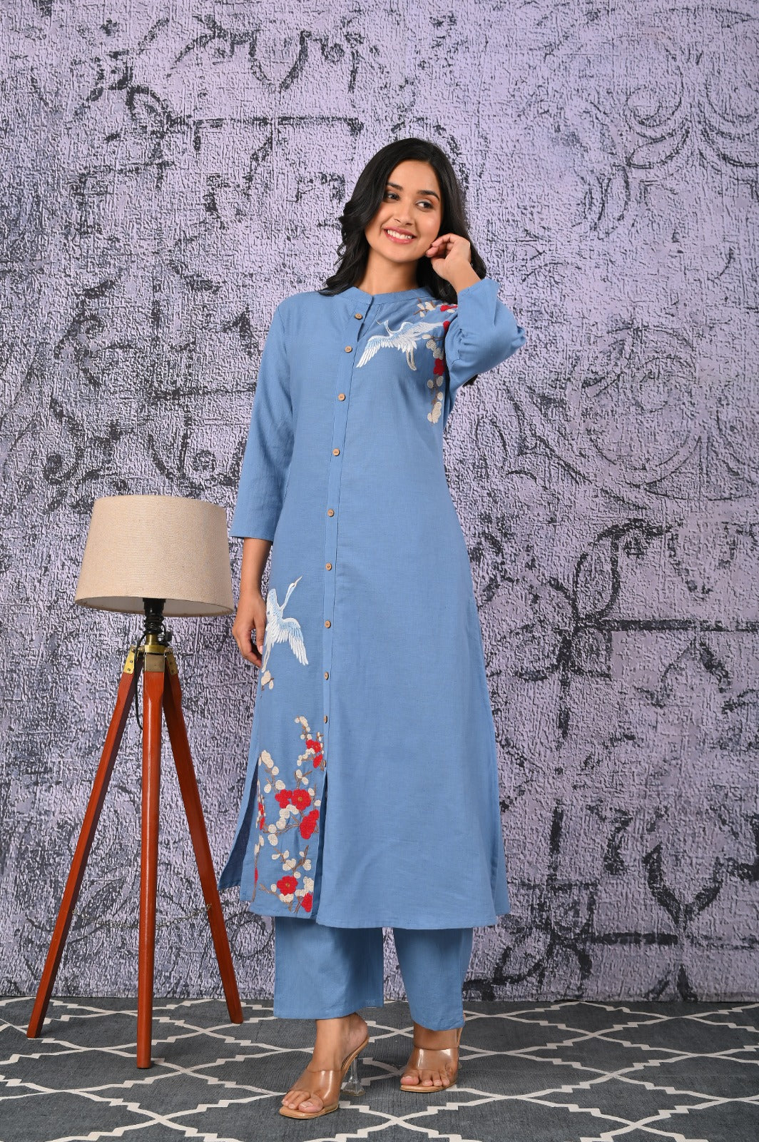 Rajhans Sky Embroidery Kurta Pant Set - Image 4