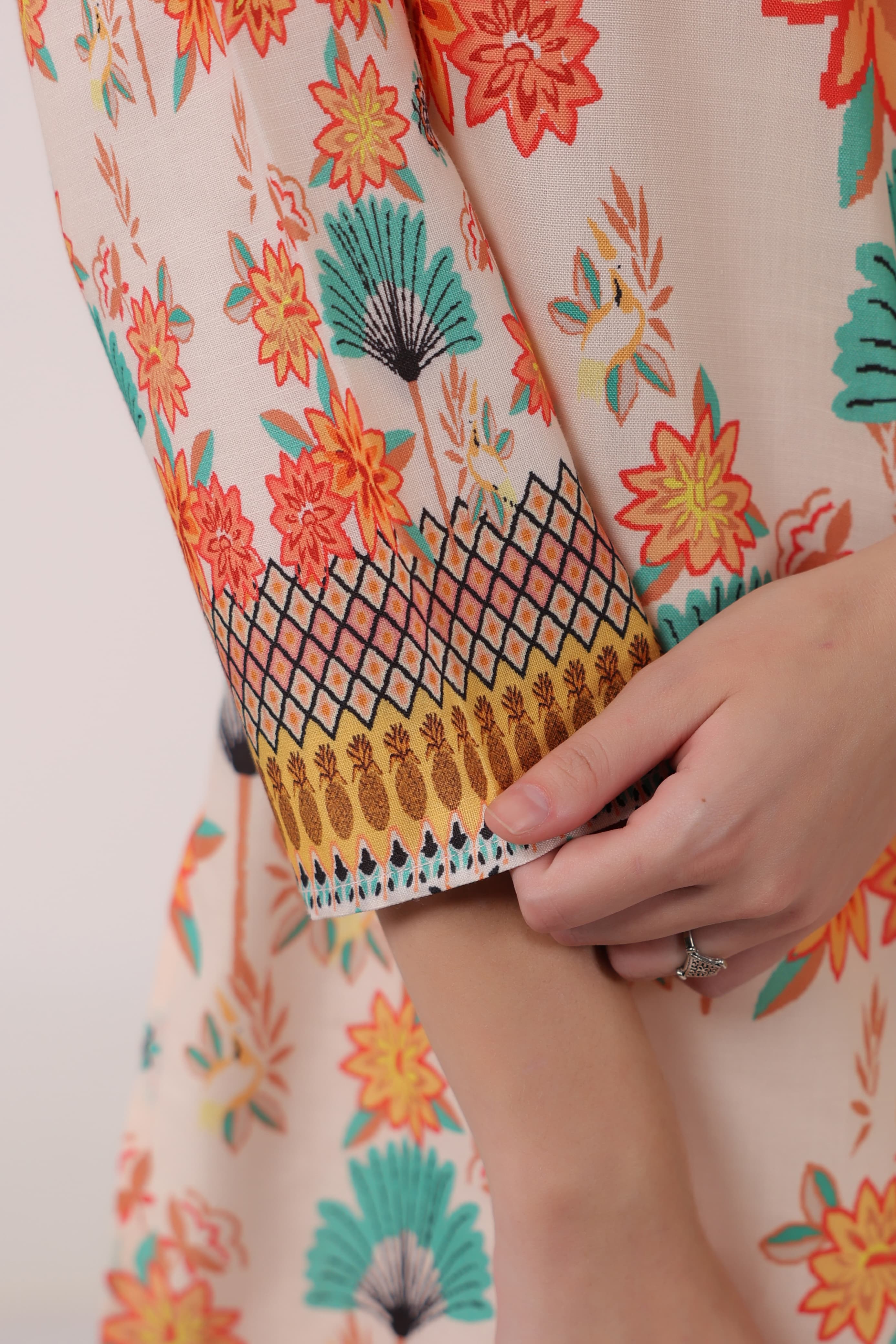 Kara Caramel Linen Printed Co-ord Set - Image 5