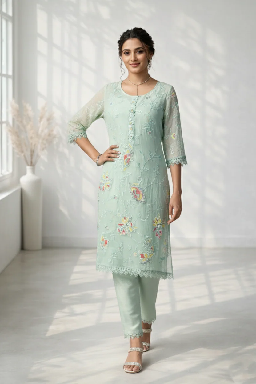 Anumeha moss full work co-ord set - Image 2