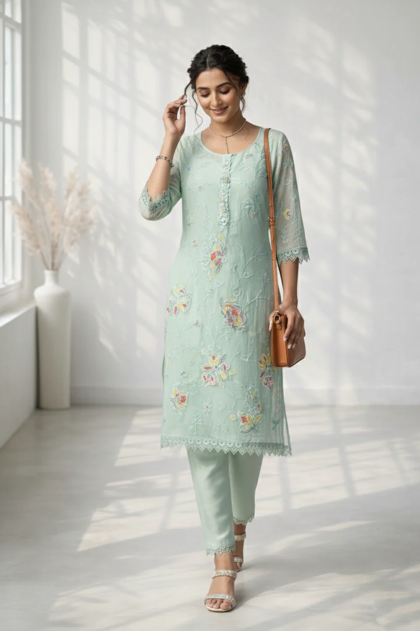 Anumeha moss full work co-ord set - Image 3