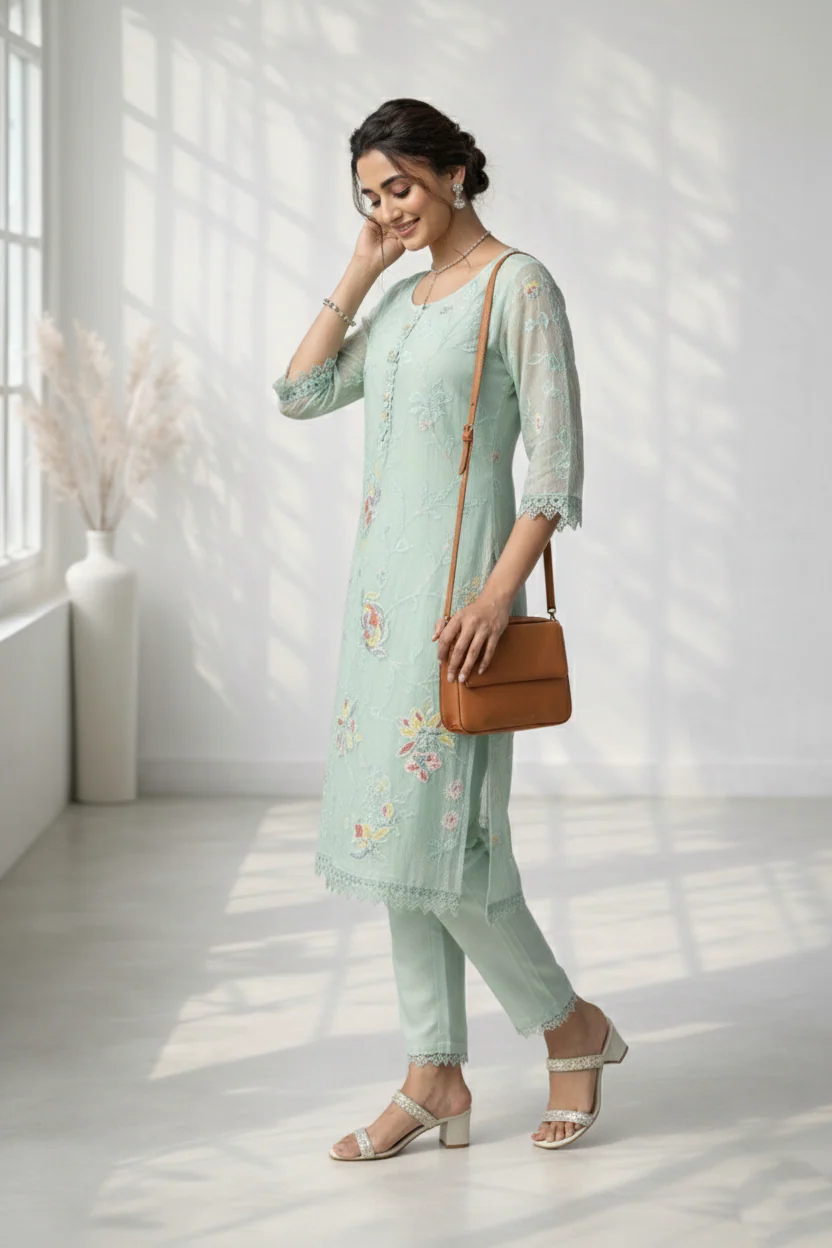 Anumeha moss full work co-ord set - Image 4