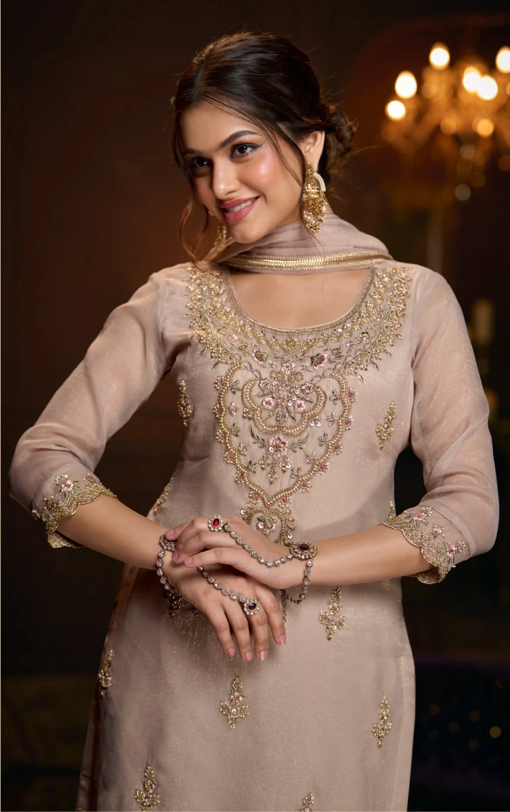 Haniya Daisy Full Heavy Work Gharara Set - Image 2