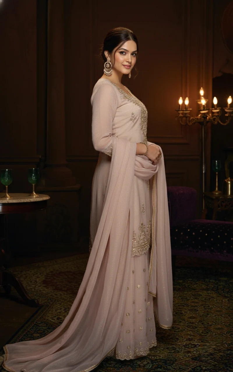 Haniya Daisy Full Heavy Work Gharara Set - Image 4