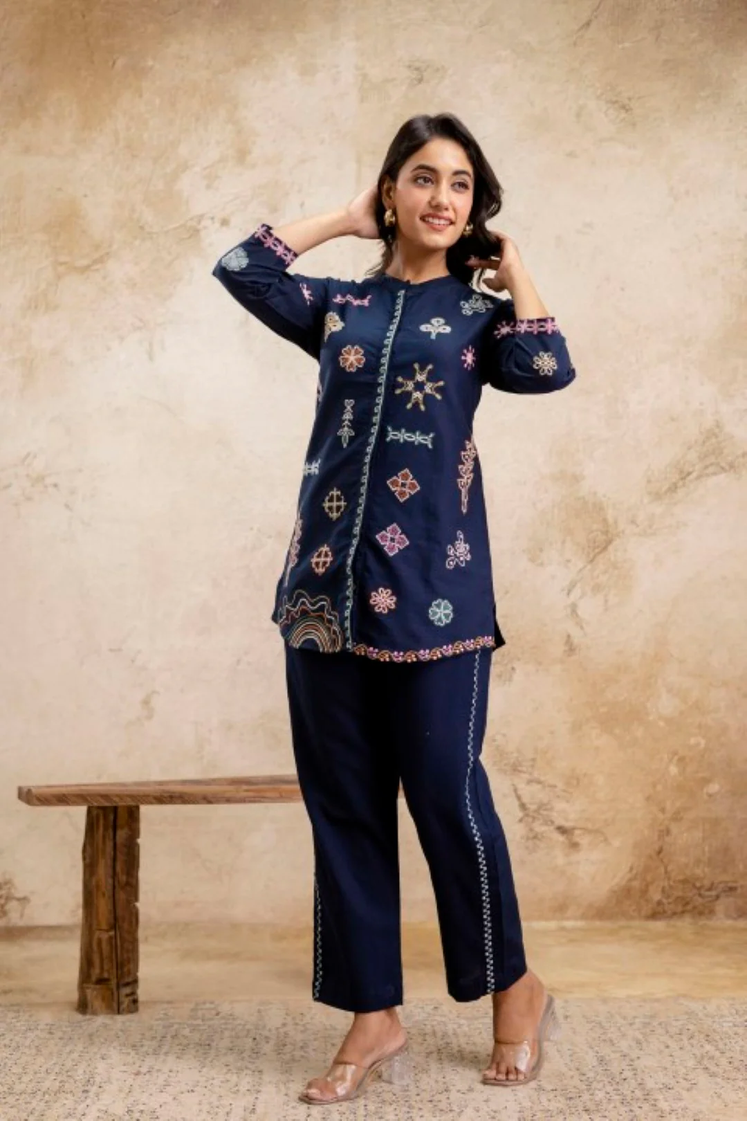 Pawan Trypan Embroidery Cotton Co-ord Set - Image 4