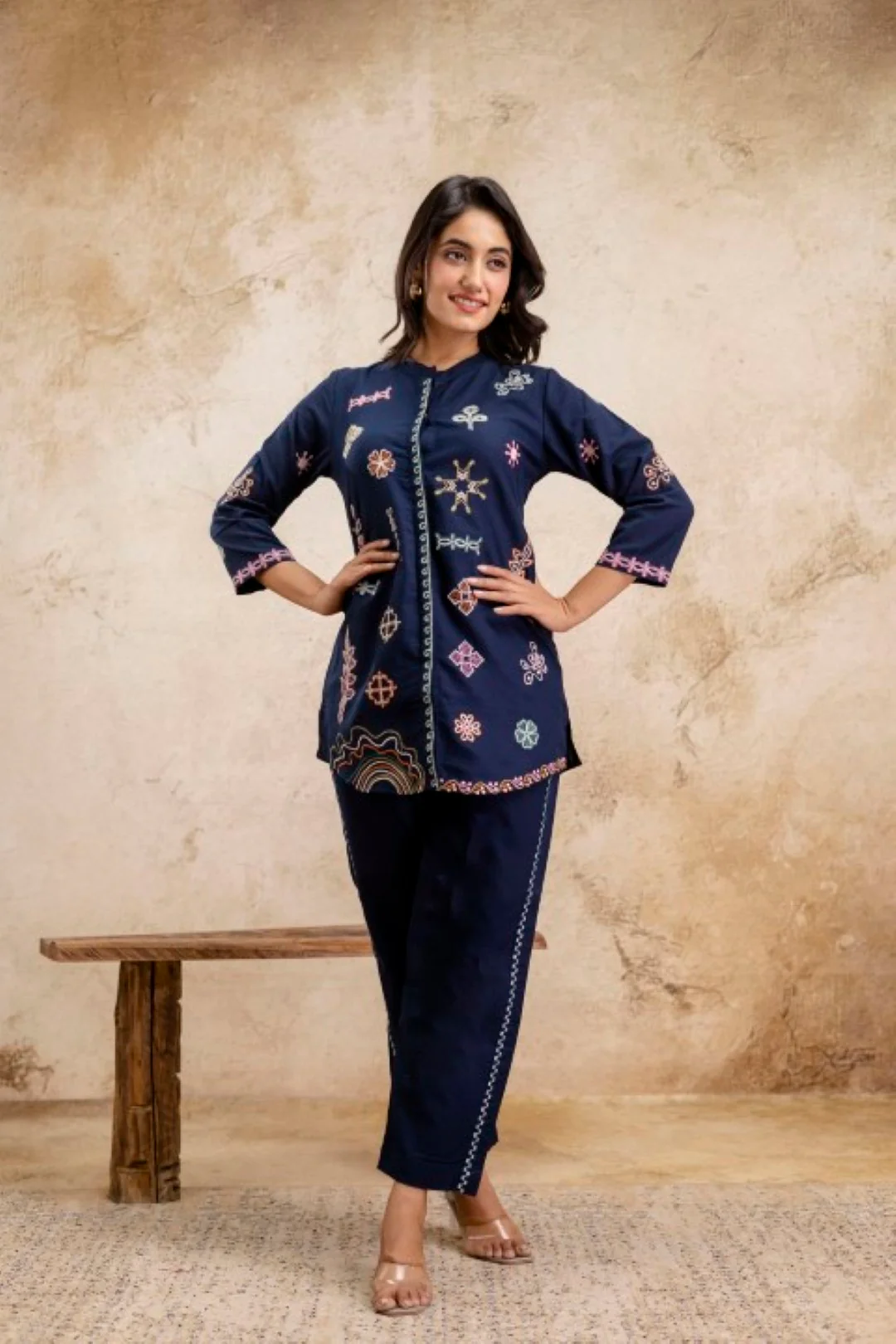 Pawan Trypan Embroidery Cotton Co-ord Set - Image 5