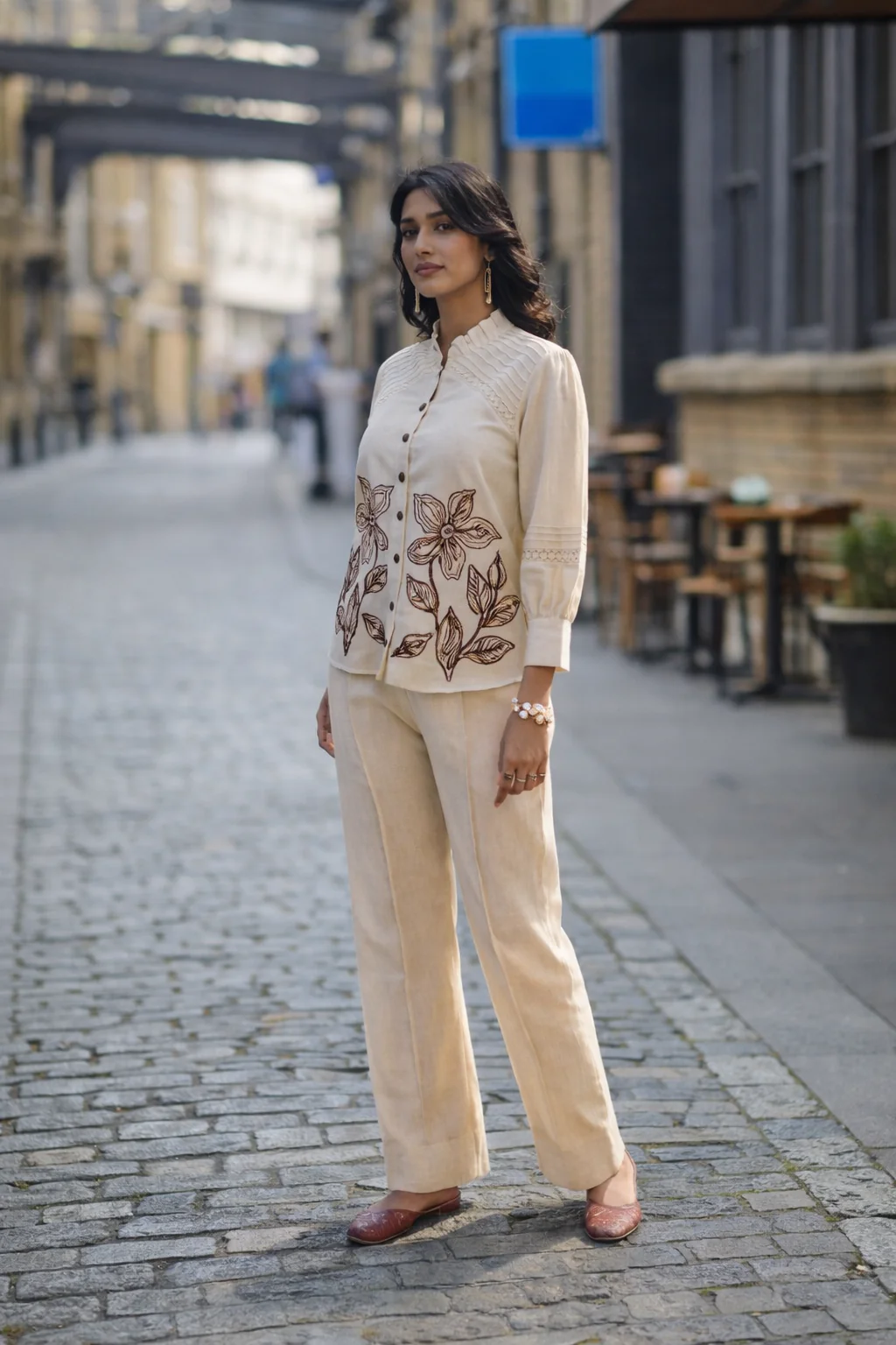 Wespret Pebble embroidery cotton co-ord set - Image 14