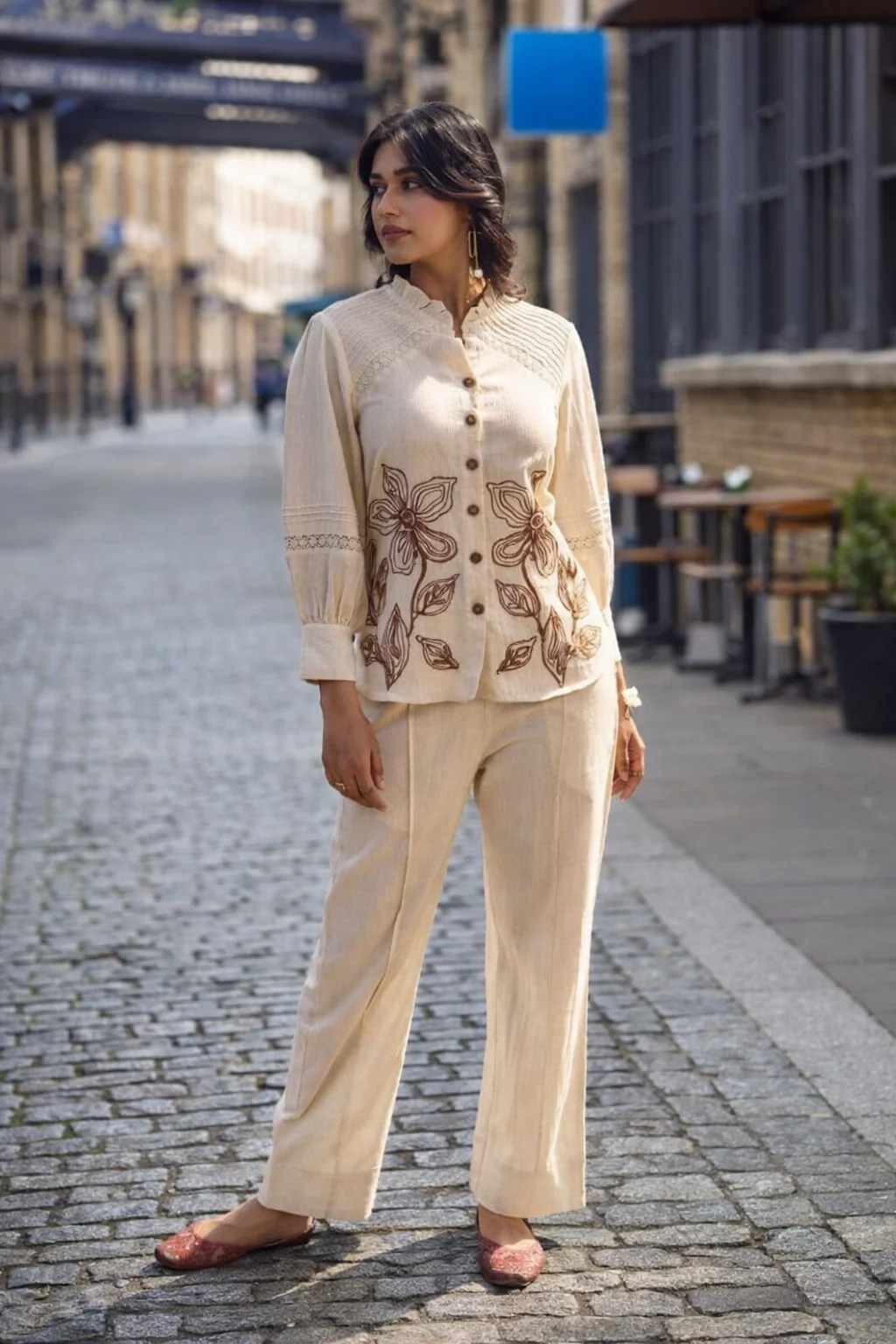 Wespret Pebble embroidery cotton co-ord set - Image 15