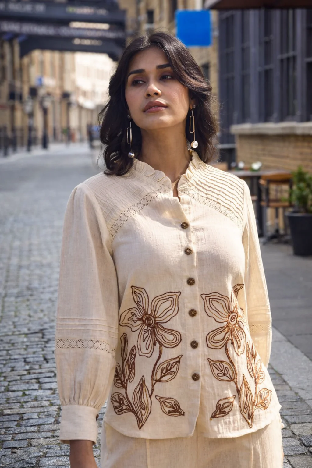 Wespret Pebble embroidery cotton co-ord set - Image 17
