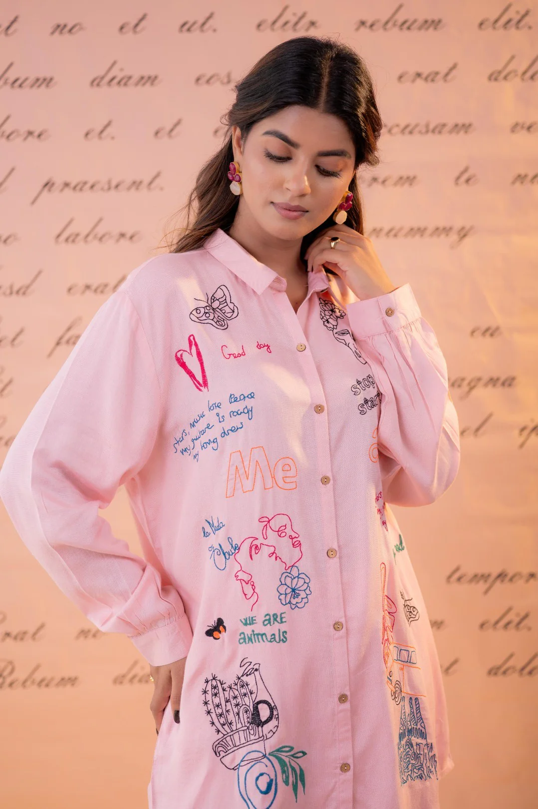 Param candy embroidery cotton co-ord set - Image 2