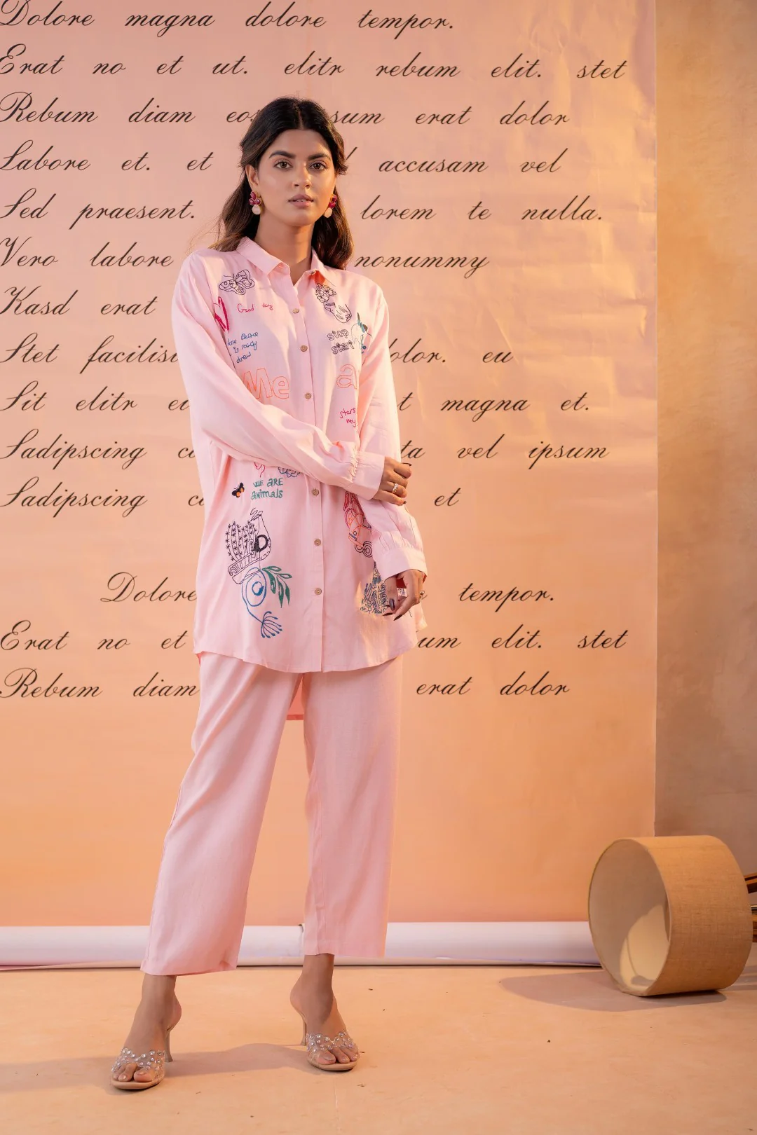 Param candy embroidery cotton co-ord set - Image 4