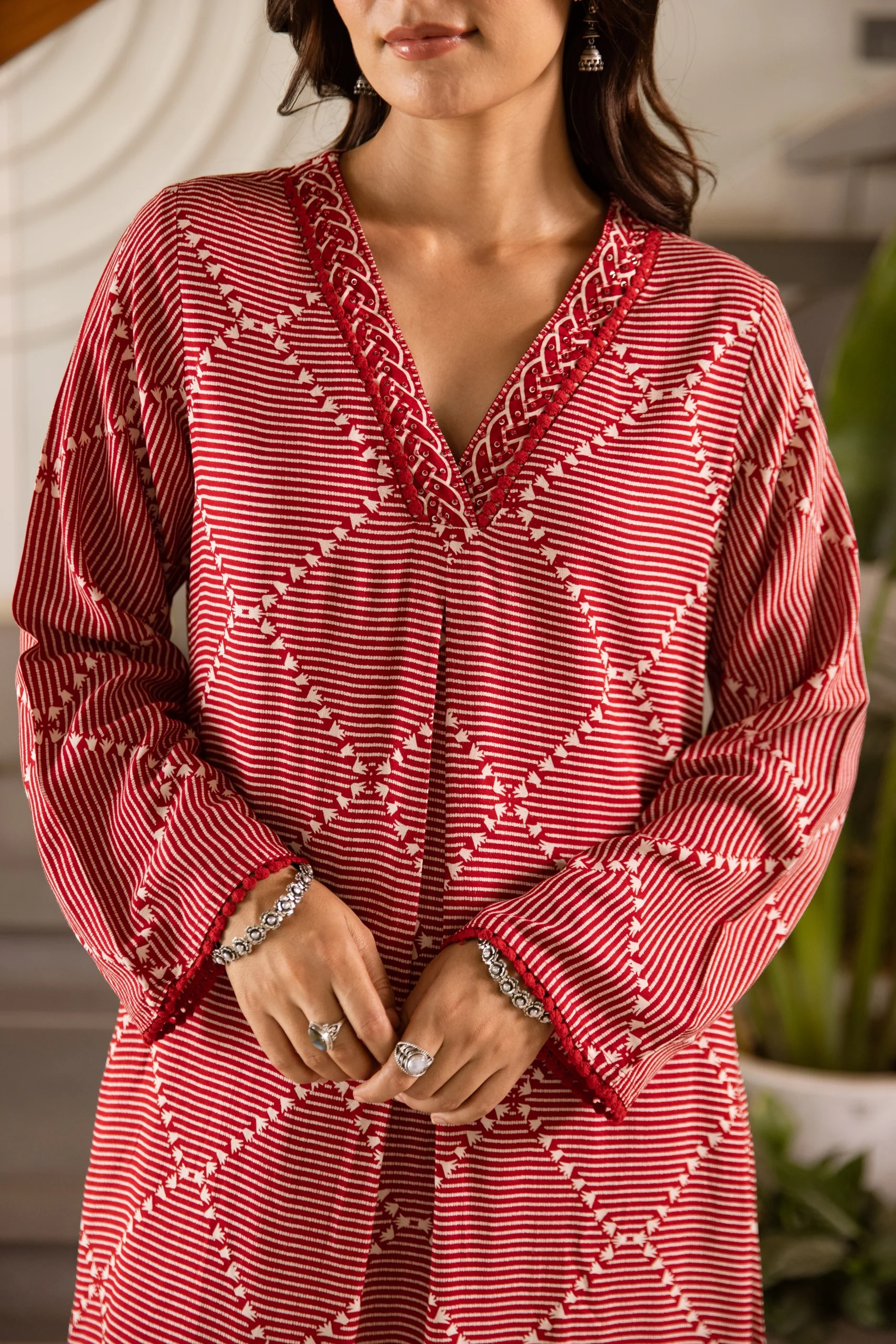 Kabool Cardinal Printed Kurta Pant set - Image 4