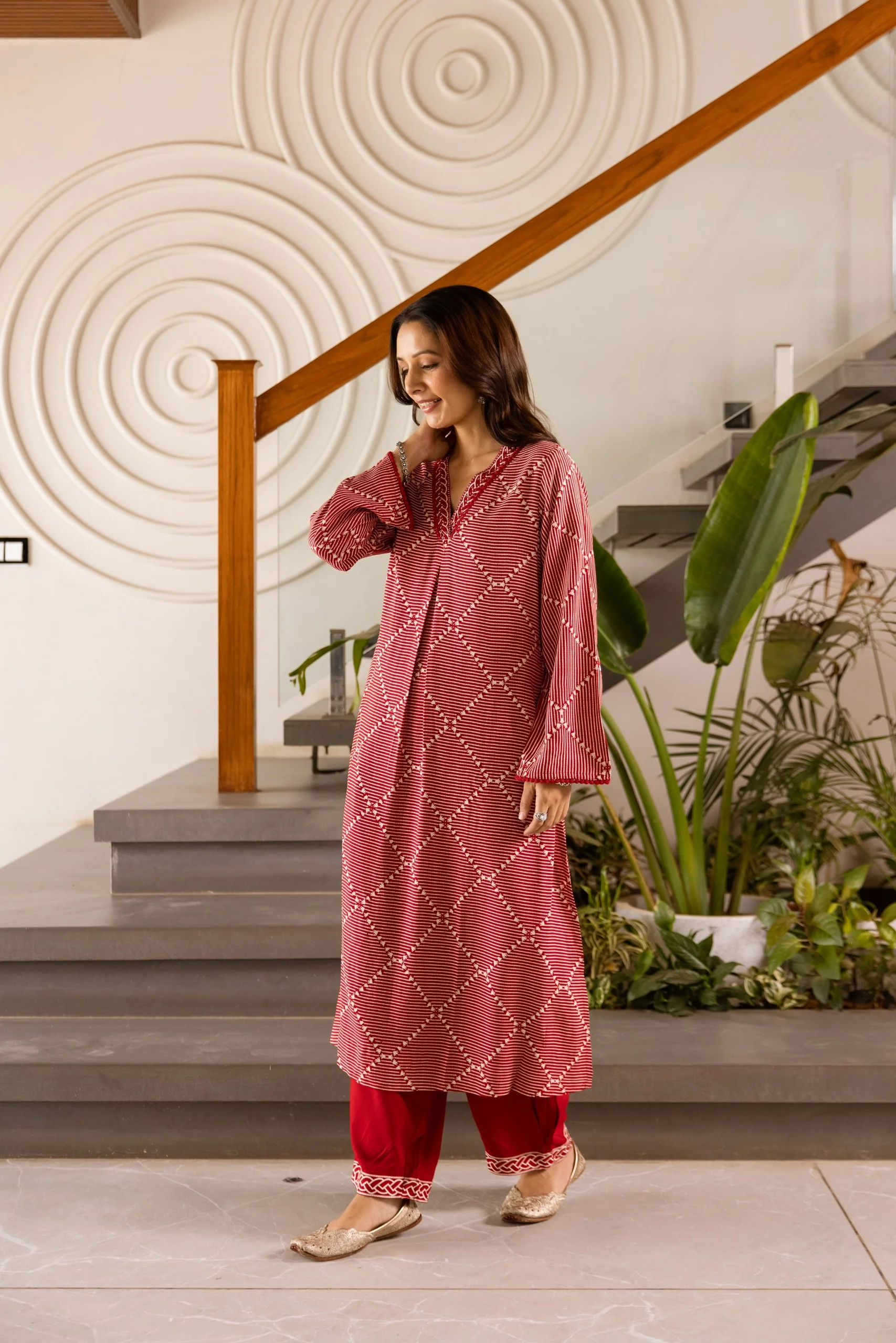 Kabool Cardinal Printed Kurta Pant set - Image 6