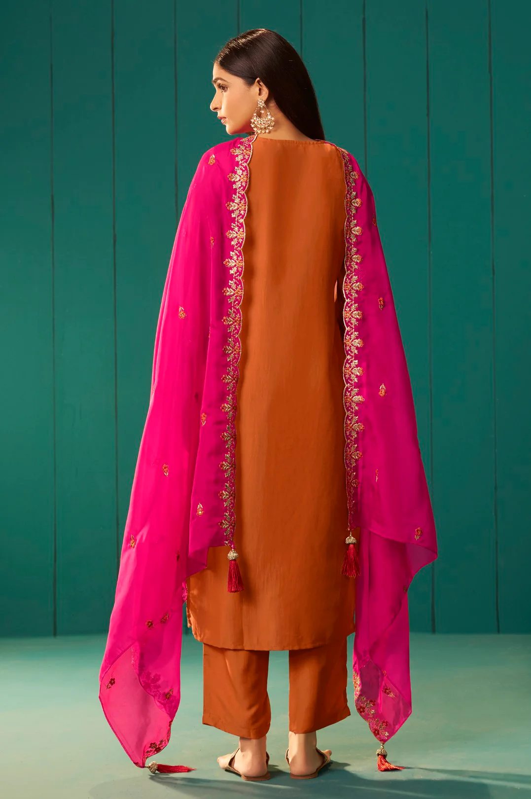 Trisha Saffron work Suit set - Image 3