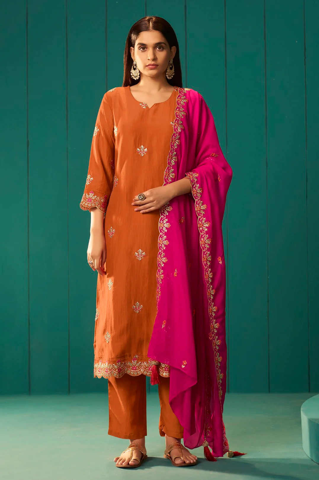 Trisha Saffron work Suit set - Image 4