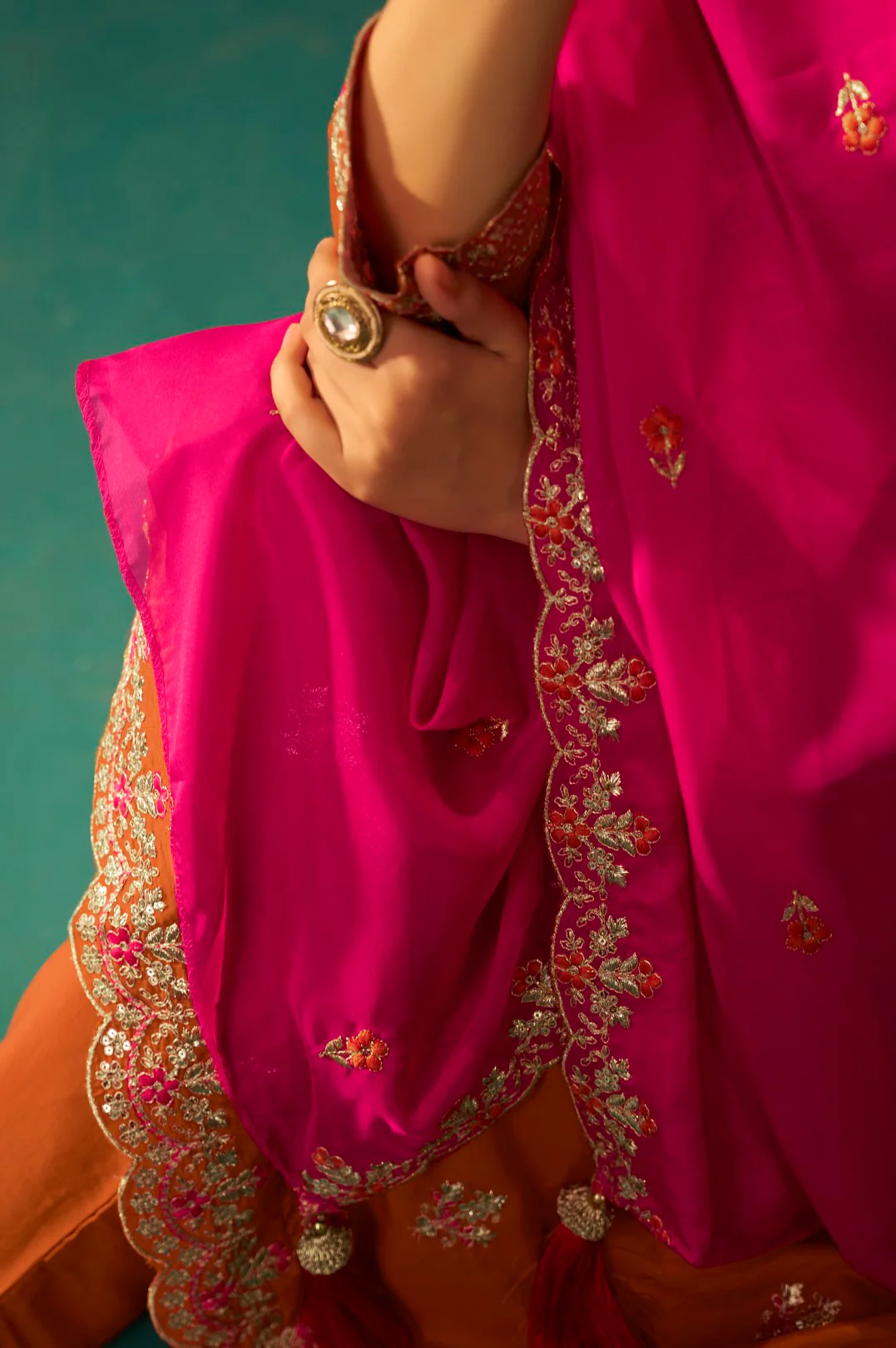 Trisha Saffron work Suit set - Image 6