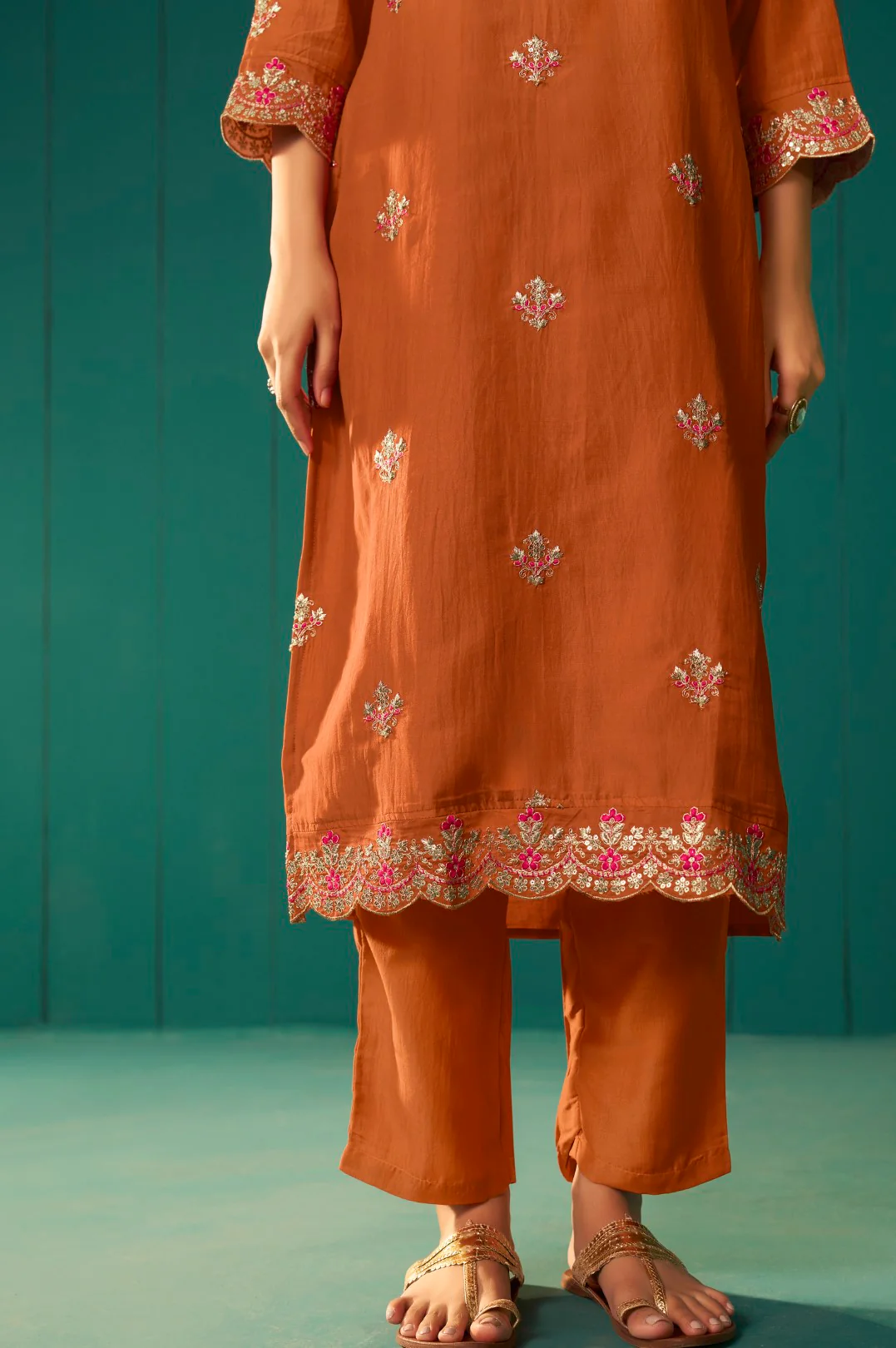 Trisha Saffron work Suit set - Image 7